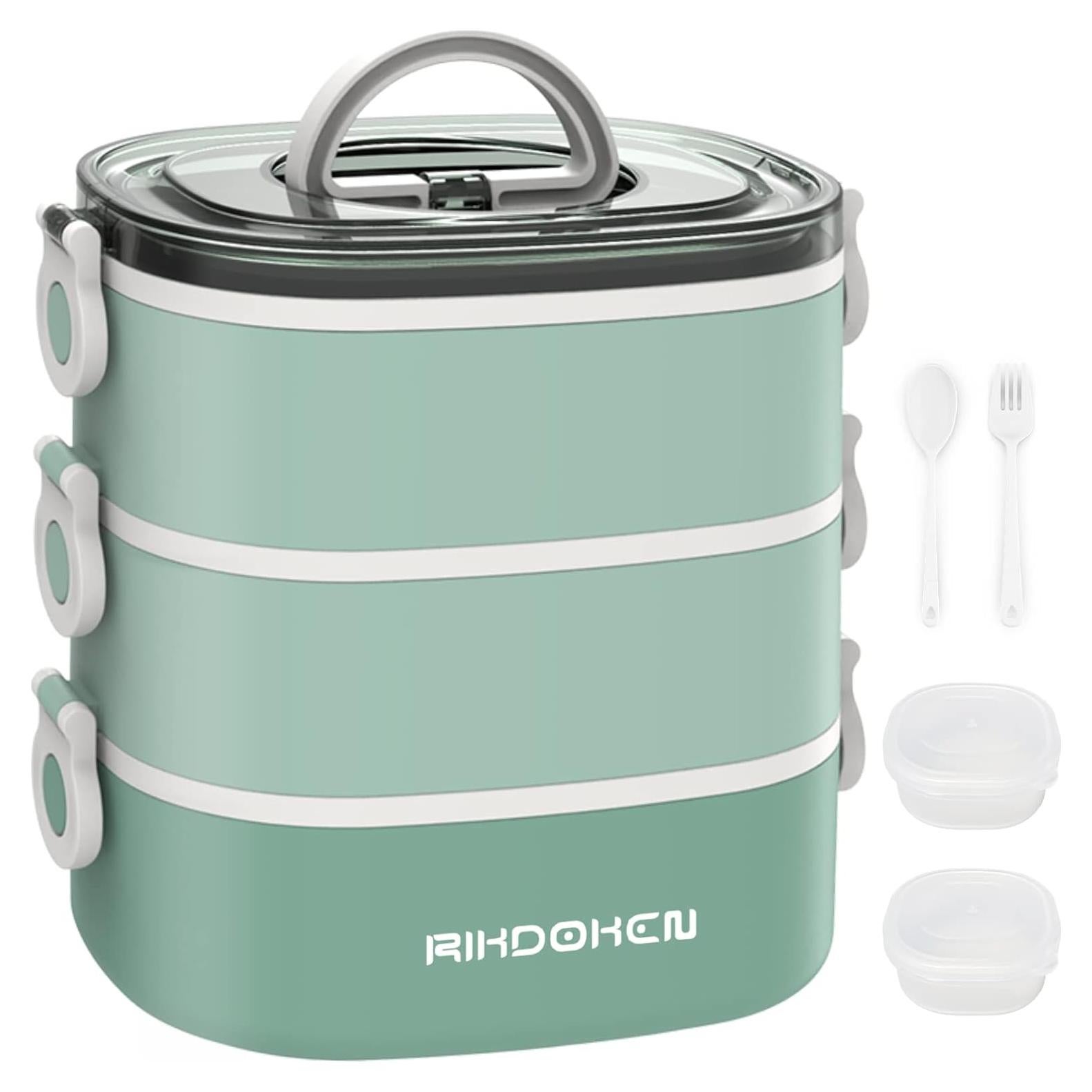 Caja de Almuerzo RIKDOKEN 3 Capas 2800ml A Prueba de Fugas
