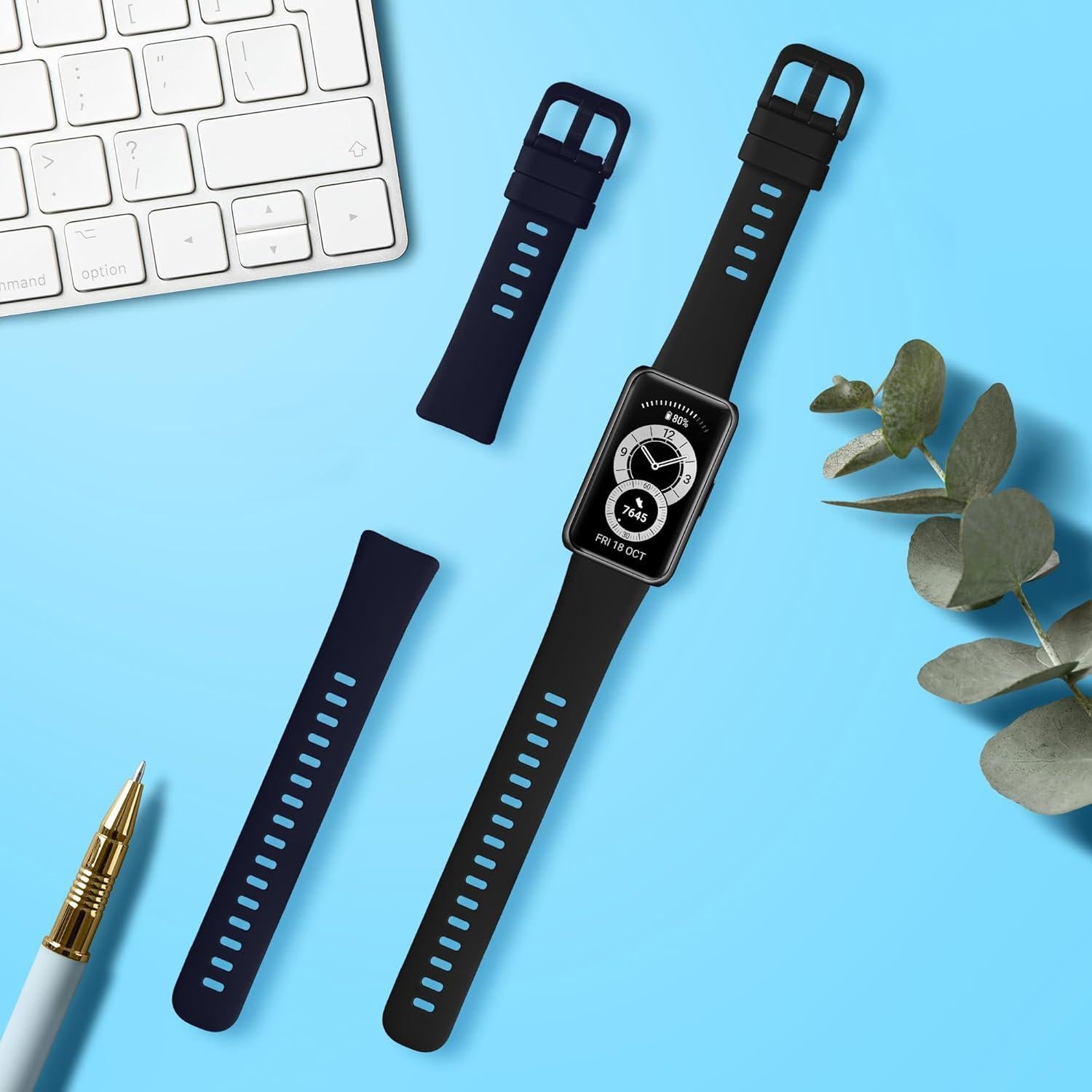 Correas de Silicona KW-Commerce para Huawei Band 10/9/8 - 2 Piezas