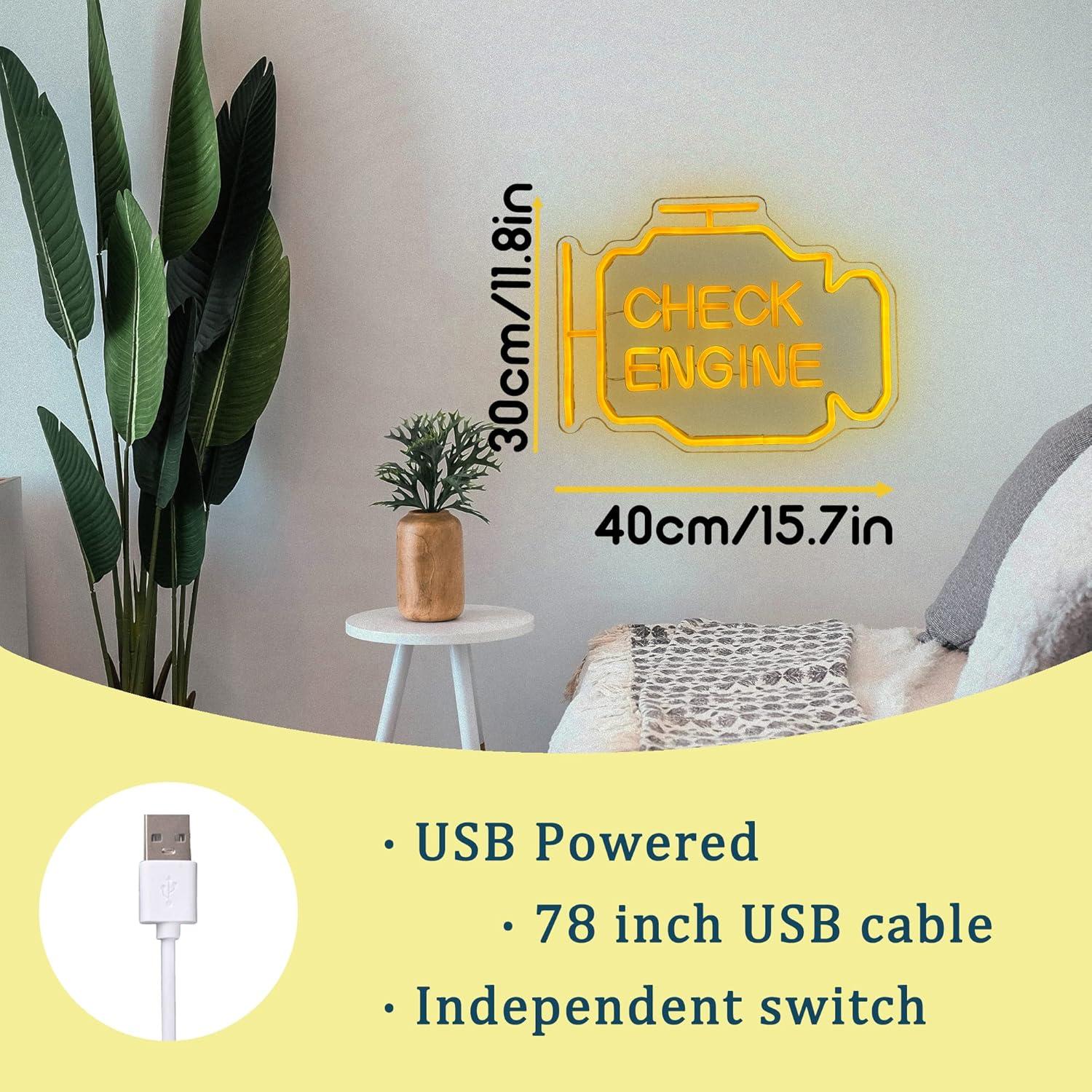 Cartel de Neón LED Abooly Motor de Verificación 30x40cm