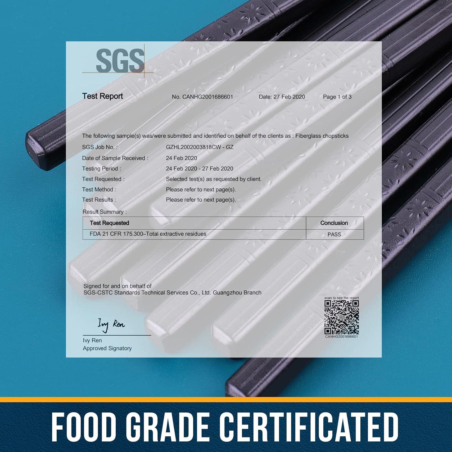 Palillos Reutilizables GLAMFIELDS Negros 24.1 cm Antideslizantes