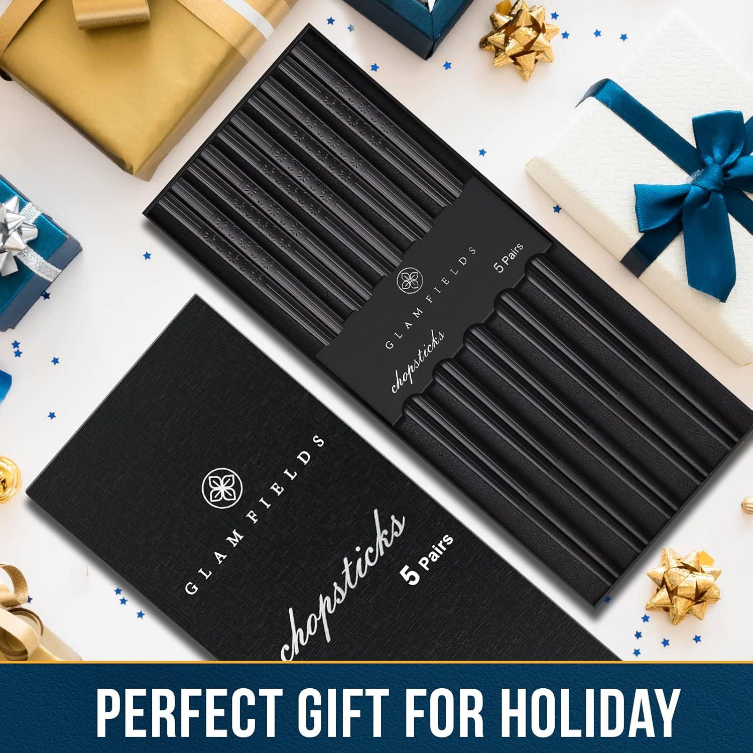 Palillos Reutilizables GLAMFIELDS Negros 24.1 cm Antideslizantes