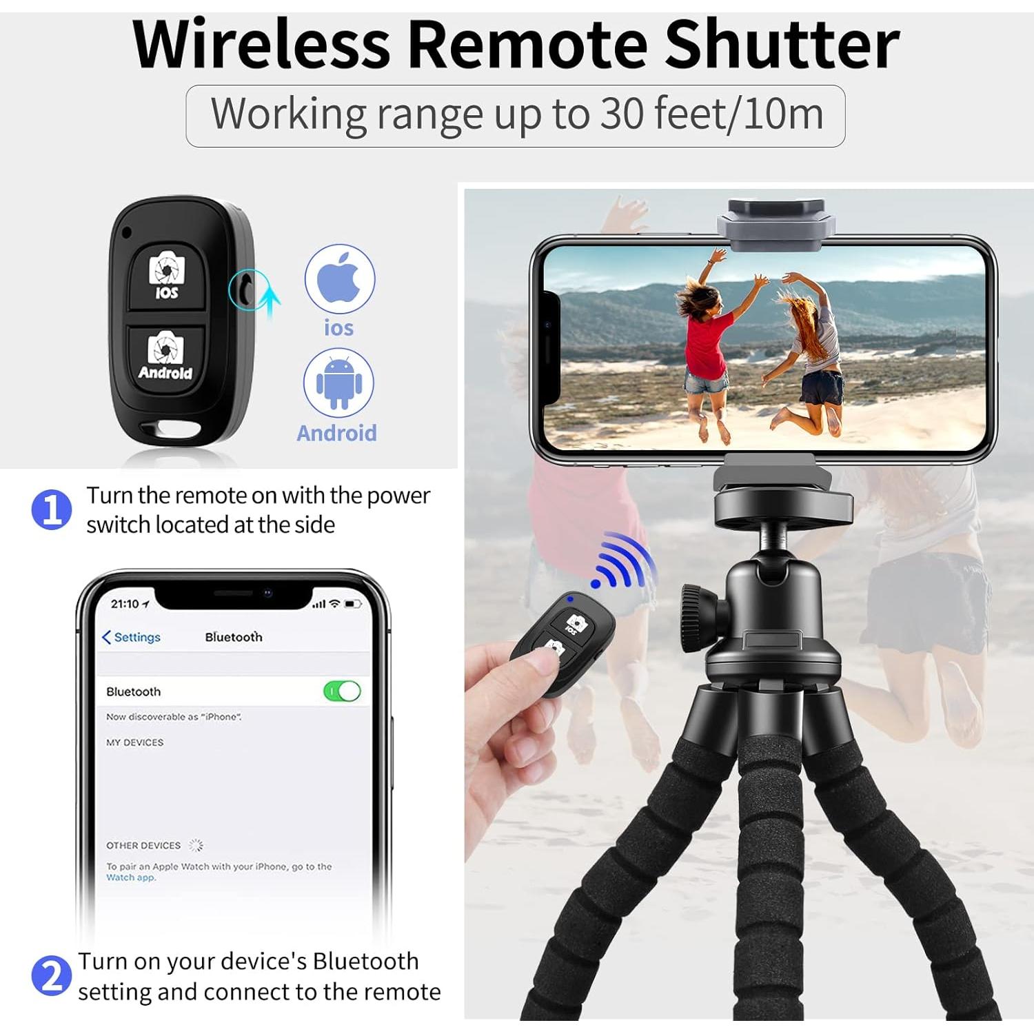 Trípode Flexible Aureday para Teléfono con Control Remoto