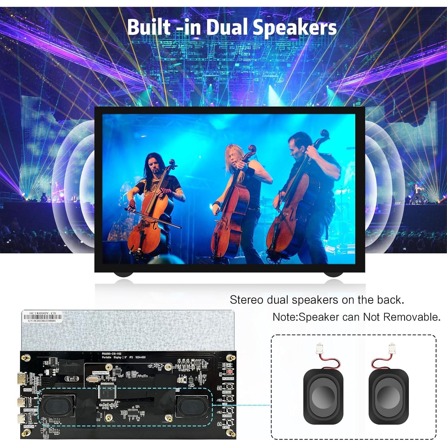 Monitor Táctil 9" HAMTYSAN 1024x600 HDMI para Raspberry Pi/PC