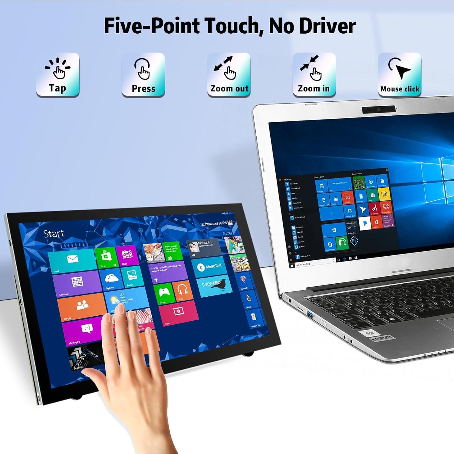 Monitor Táctil 9" HAMTYSAN 1024x600 HDMI para Raspberry Pi/PC