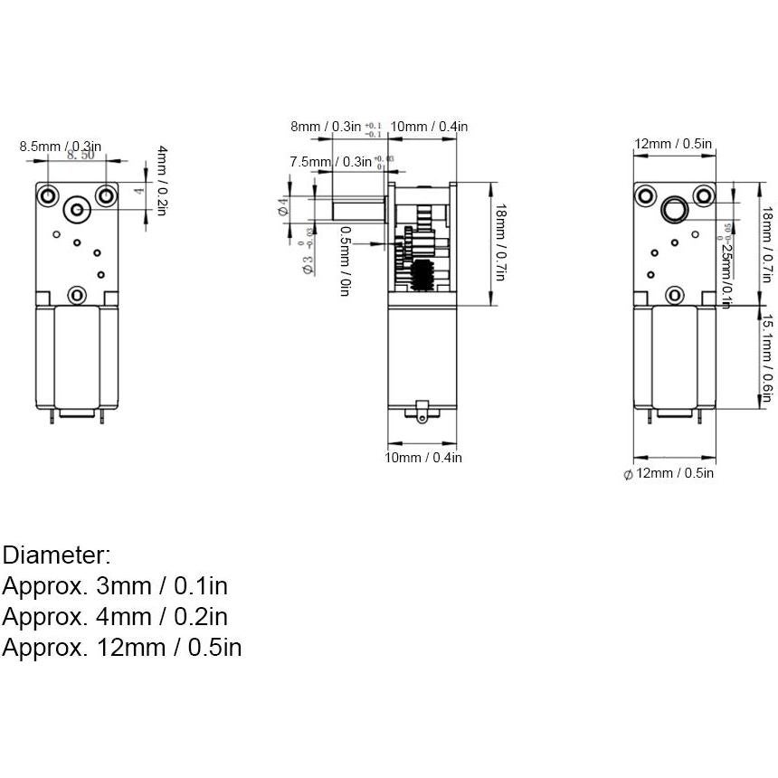 Motor de Engranaje Mini DC Hilitand 3V 16RPM con Encoder