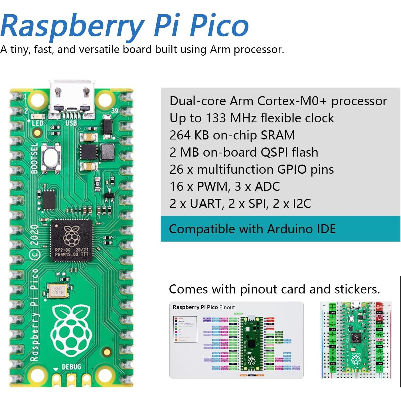 Kit de Inicio FREENOVE para Raspberry Pi Pico - 177 Artículos