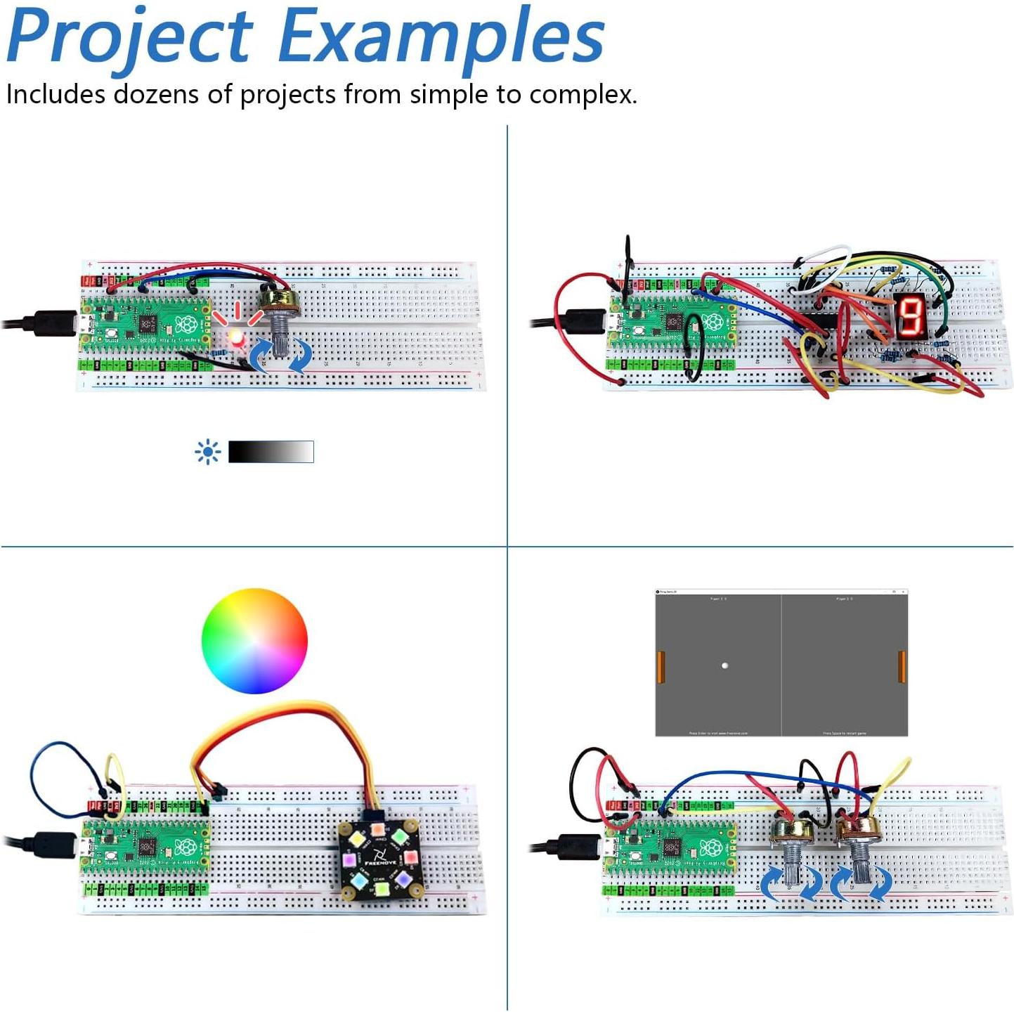 Kit de Inicio FREENOVE para Raspberry Pi Pico - 177 Artículos