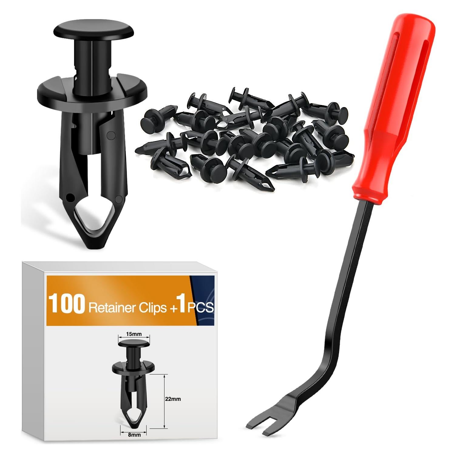GOOACC 100 Clips de Guardabarros 8mm + Removedor para Honda