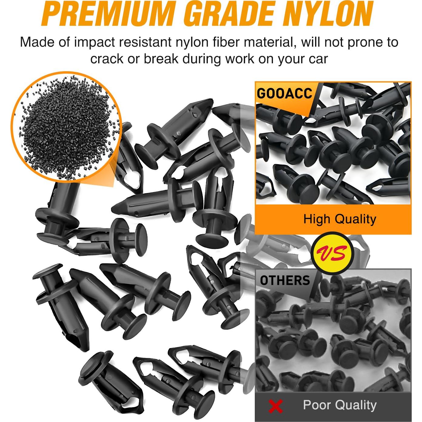 GOOACC 100 Clips de Guardabarros 8mm + Removedor para Honda