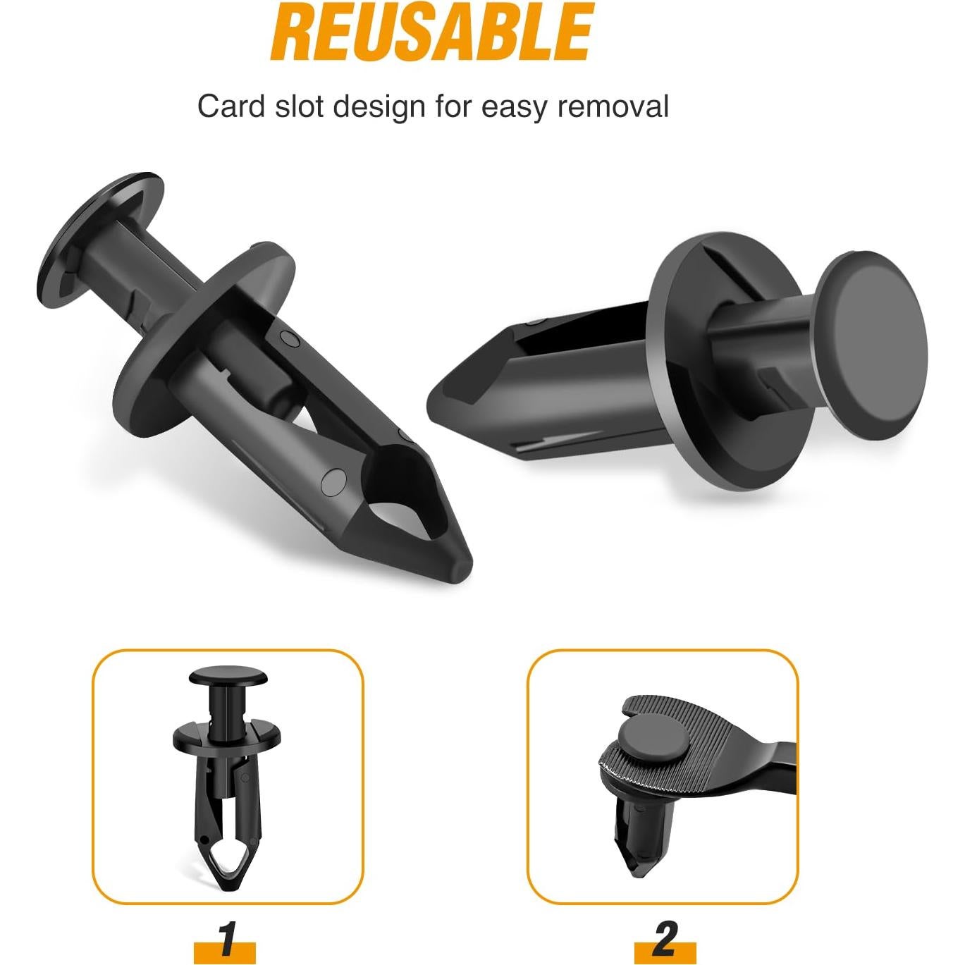 GOOACC 100 Clips de Guardabarros 8mm + Removedor para Honda