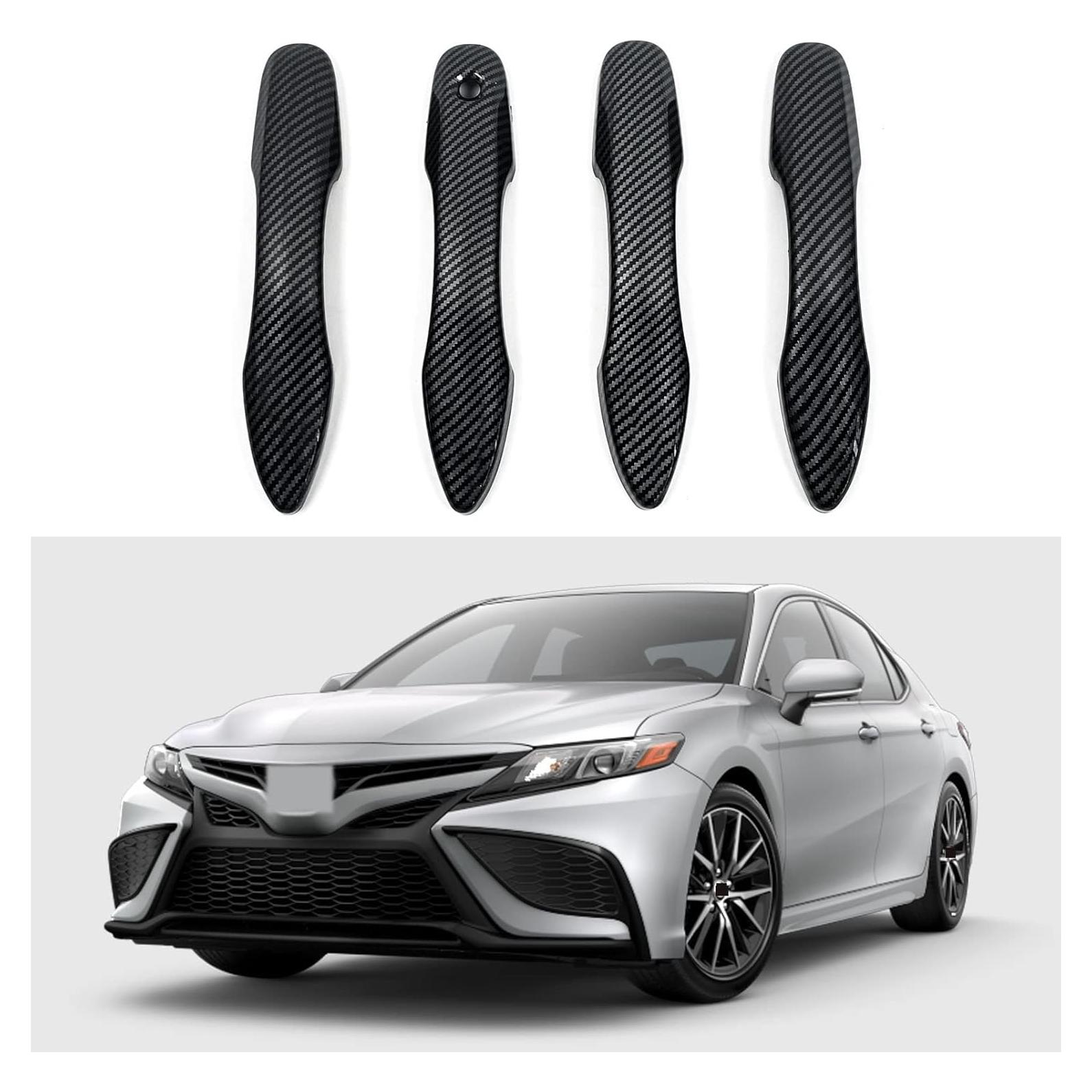 Cubierta de Manija de Puerta BENXUTO Fibra de Carbono para Toyota