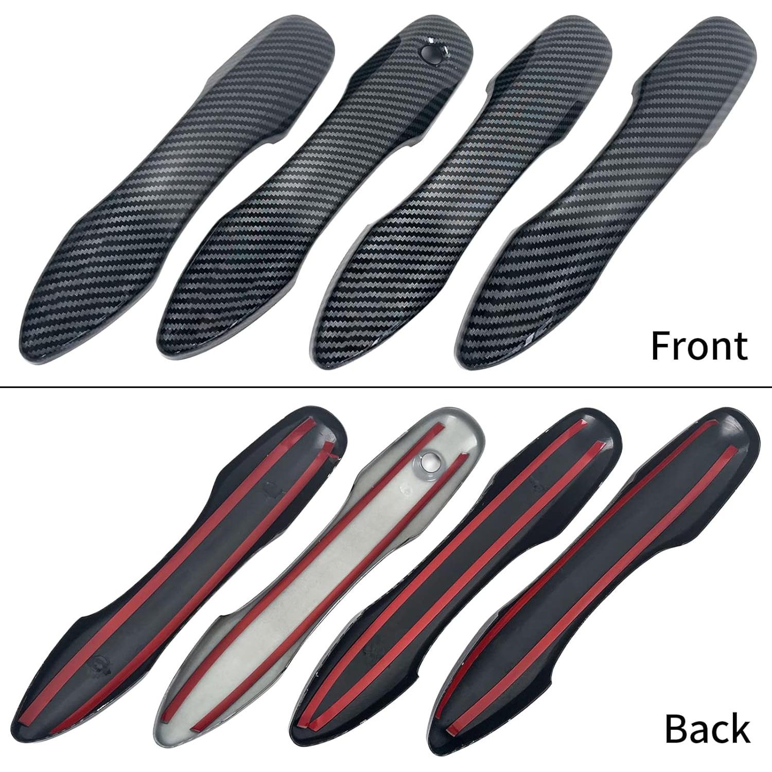 Cubierta de Manija de Puerta BENXUTO Fibra de Carbono para Toyota