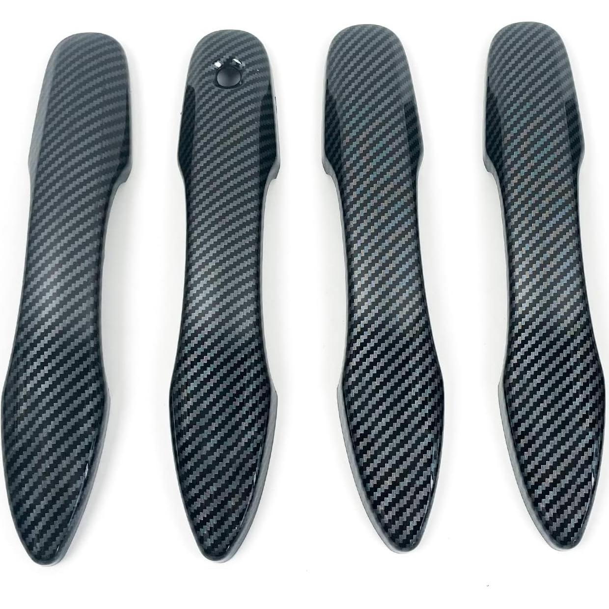 Cubierta de Manija de Puerta BENXUTO Fibra de Carbono para Toyota