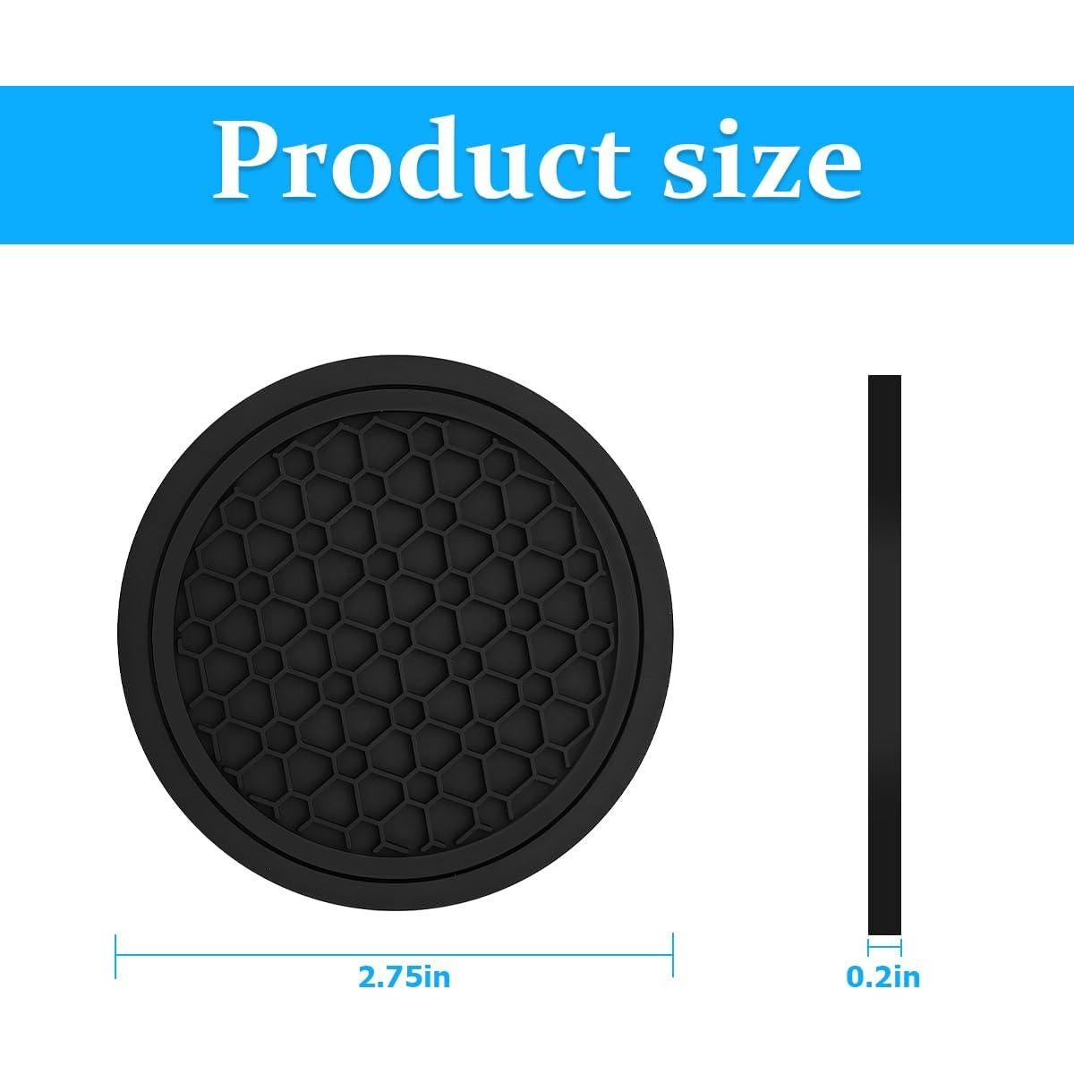 Mandark 4PCS Posavasos Antideslizantes para Coche Negro