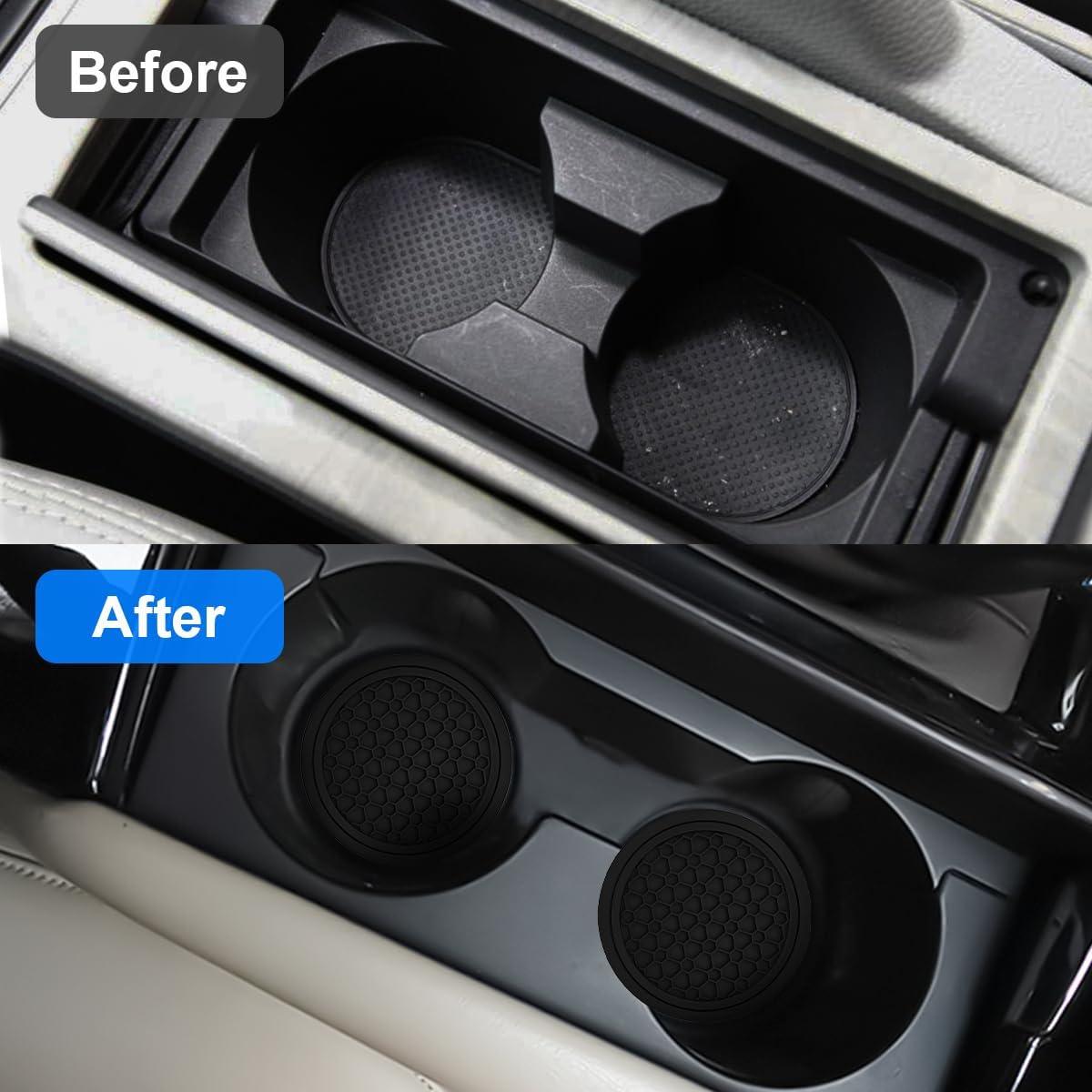 Mandark 4PCS Posavasos Antideslizantes para Coche Negro