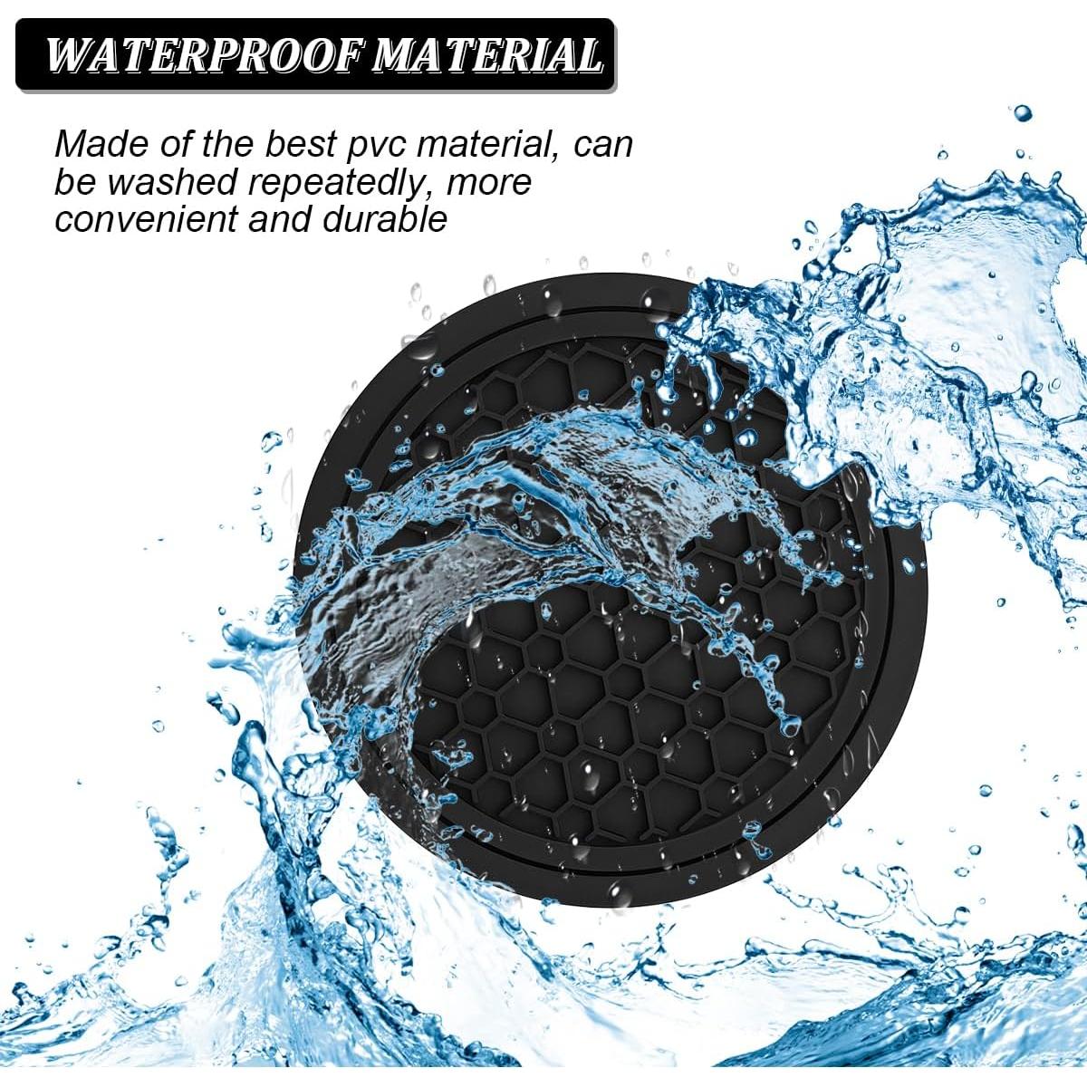 Mandark 4PCS Posavasos Antideslizantes para Coche Negro