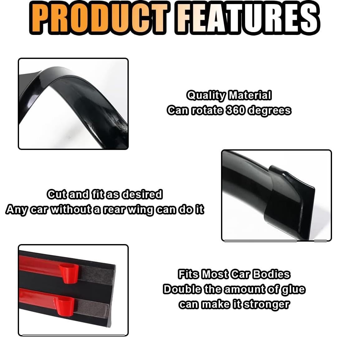 Alerón Trasero de Goma JOYCOURT 146.7 cm Negro Universal