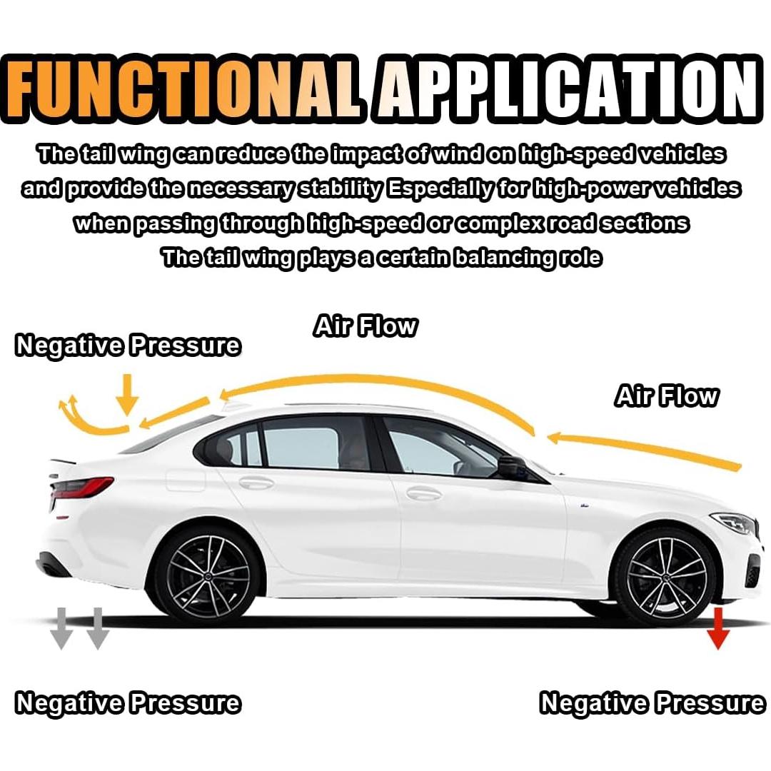 Alerón Trasero de Goma JOYCOURT 146.7 cm Negro Universal