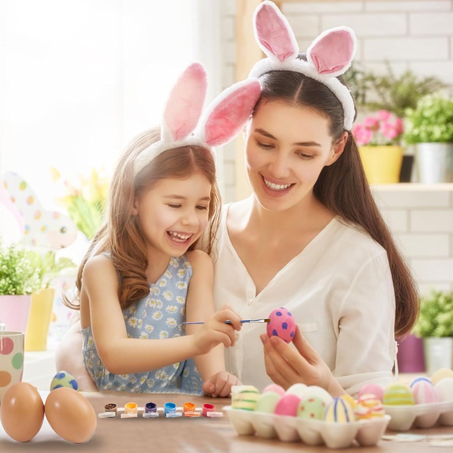 Juego de 10 Huevos Falsos de Madera Marrón para Manualidades