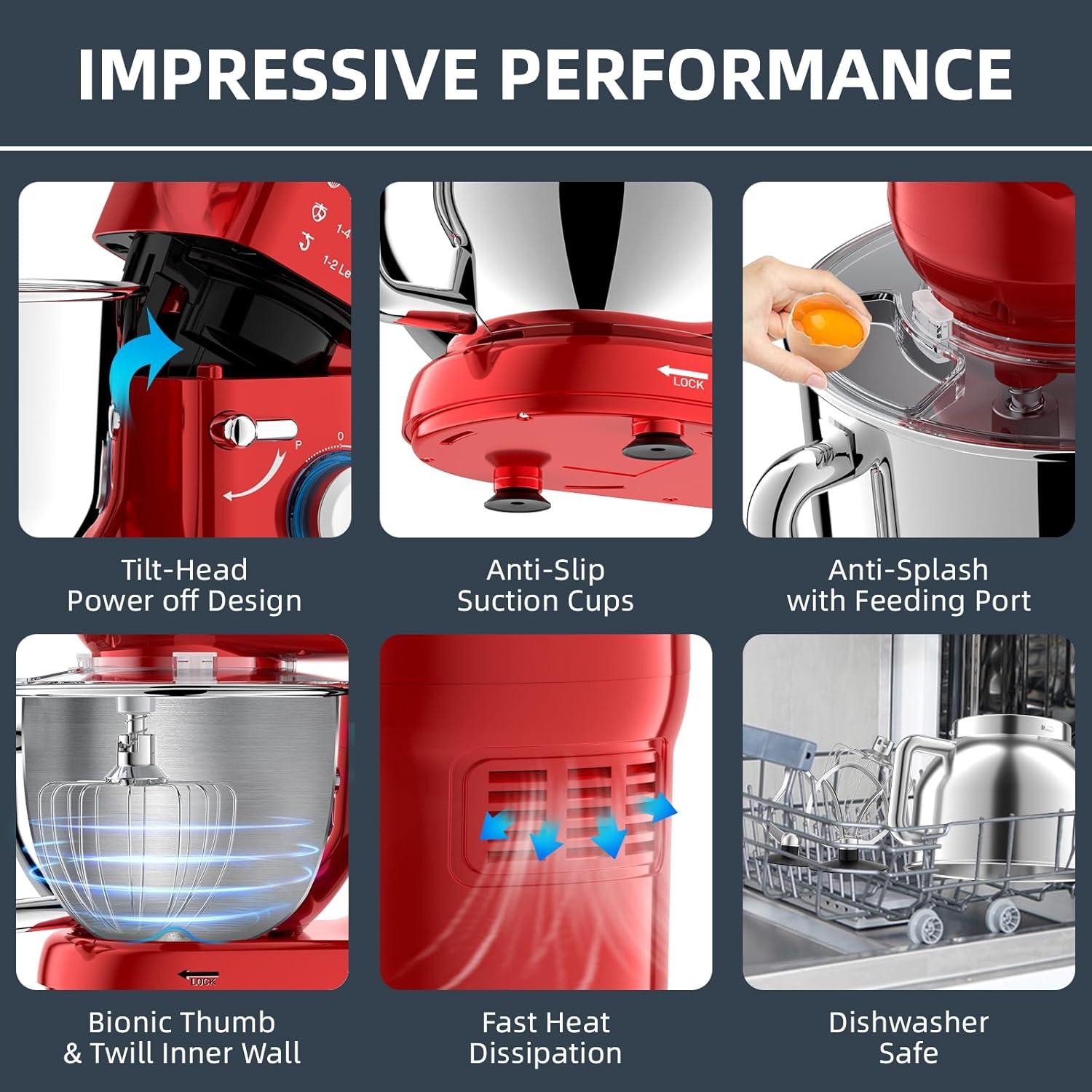 Batidora de Pie Ecunafix MIXER1519 6.5L 660W 6 Velocidades