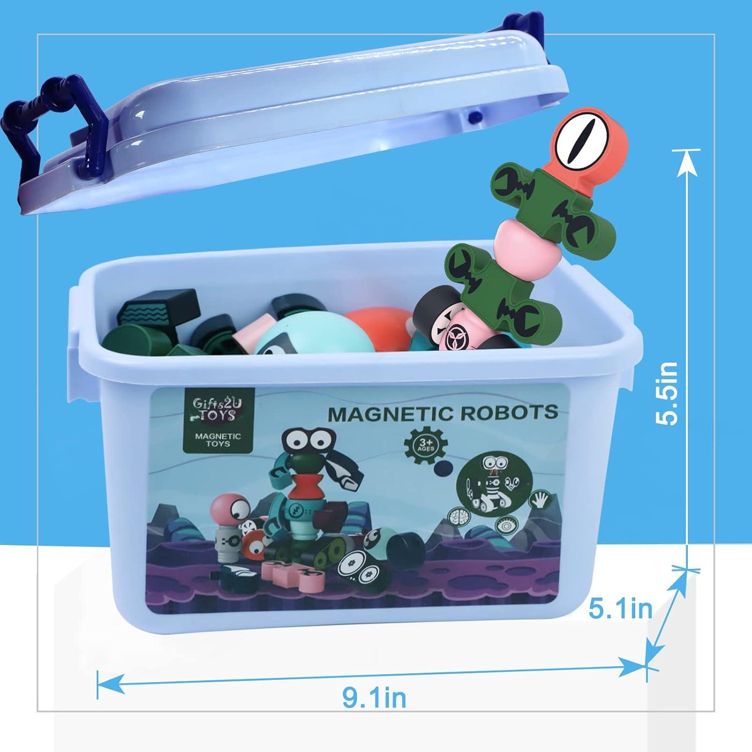 Gifts2U Set de 35 Piezas de Robots Magnéticos para Niños