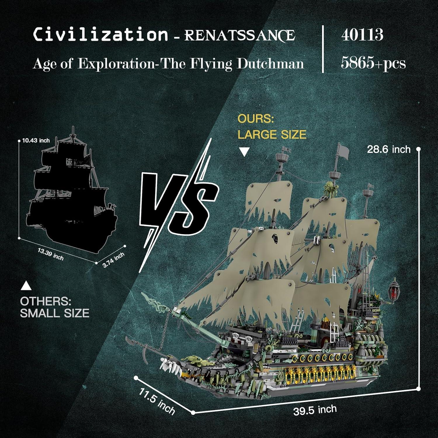 Conjunto de Construcción Barco Pirata JMBricklayer 5865 Piezas