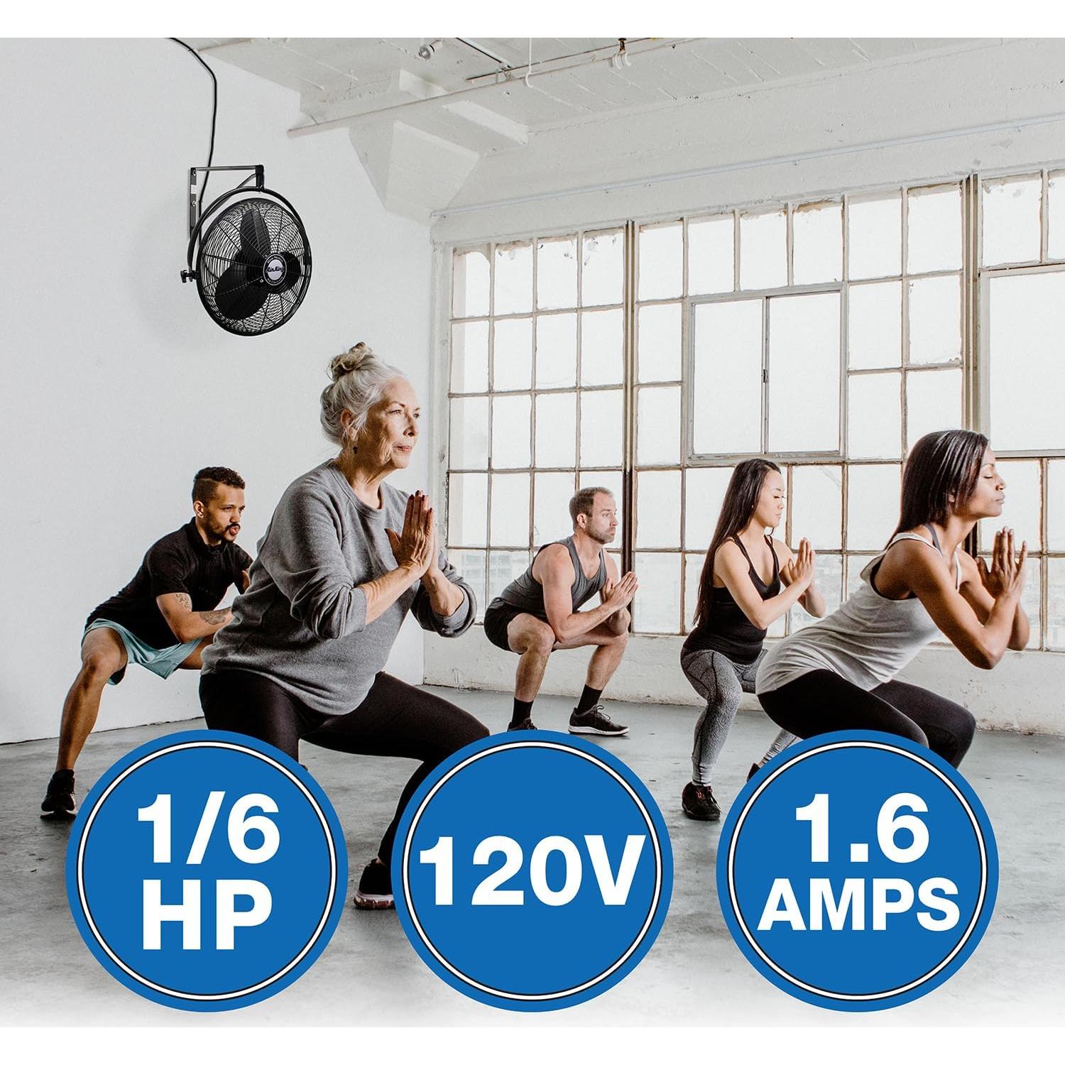 Ventilador de Pared Industrial Air King 9020 20" 1/6 HP Negro