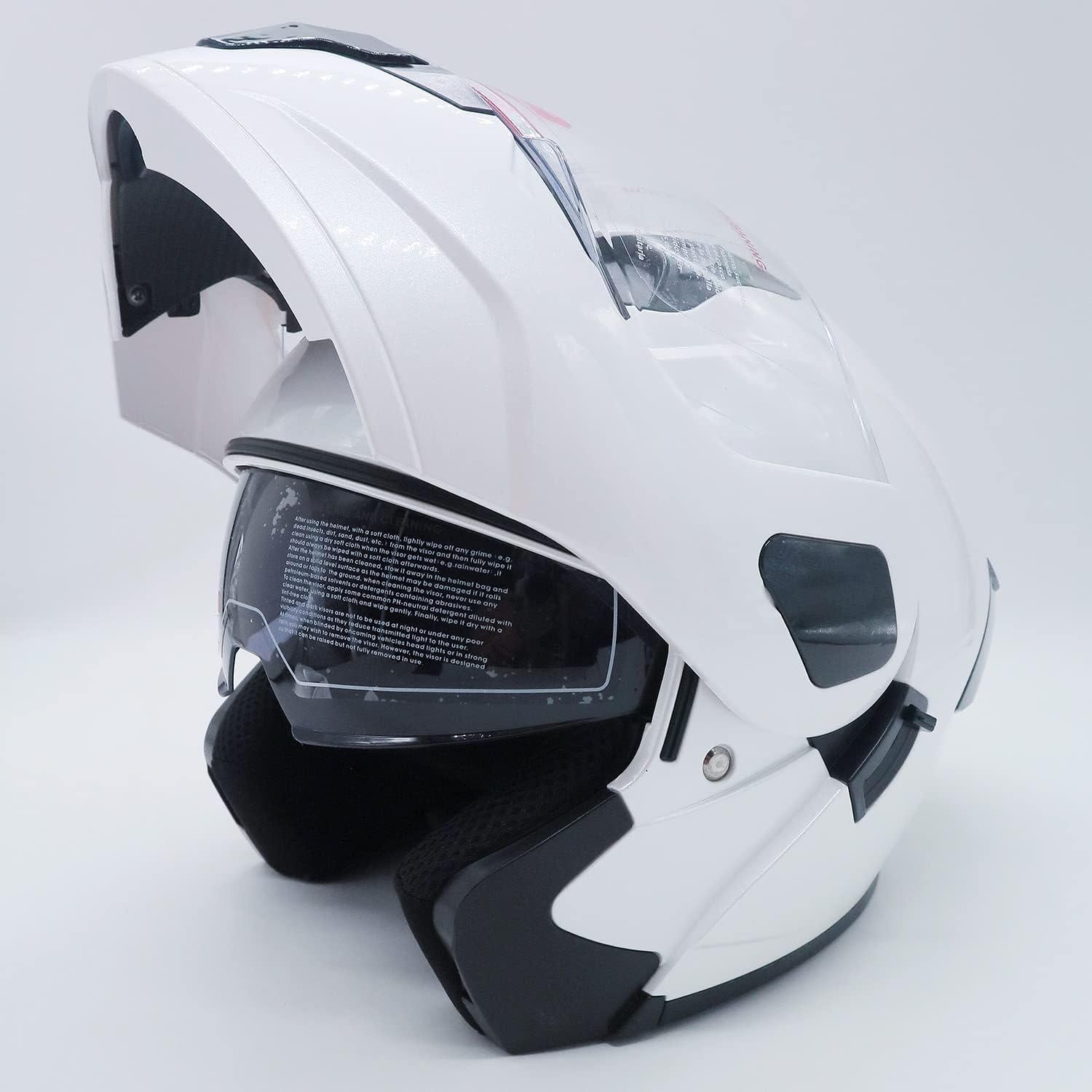 Motorcycle Helmet Dual Visor Flip up Modular Full Face Helmet Open Face DOT Helmet