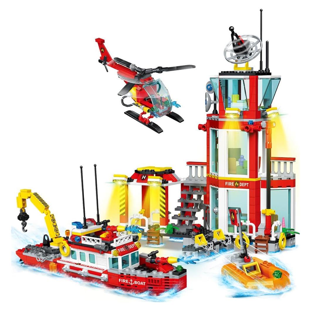 Conjunto Estación de Bomberos Jieyang 740 Piezas Juguete STEM