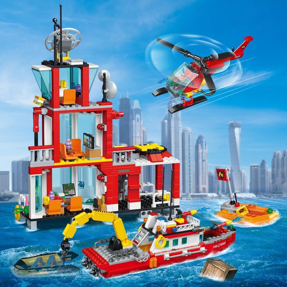 Conjunto Estación de Bomberos Jieyang 740 Piezas Juguete STEM