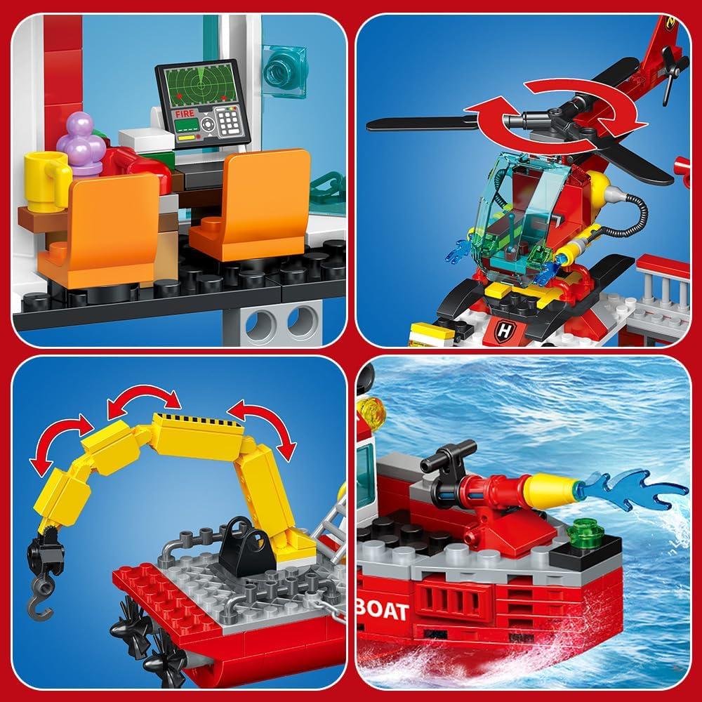 Conjunto Estación de Bomberos Jieyang 740 Piezas Juguete STEM