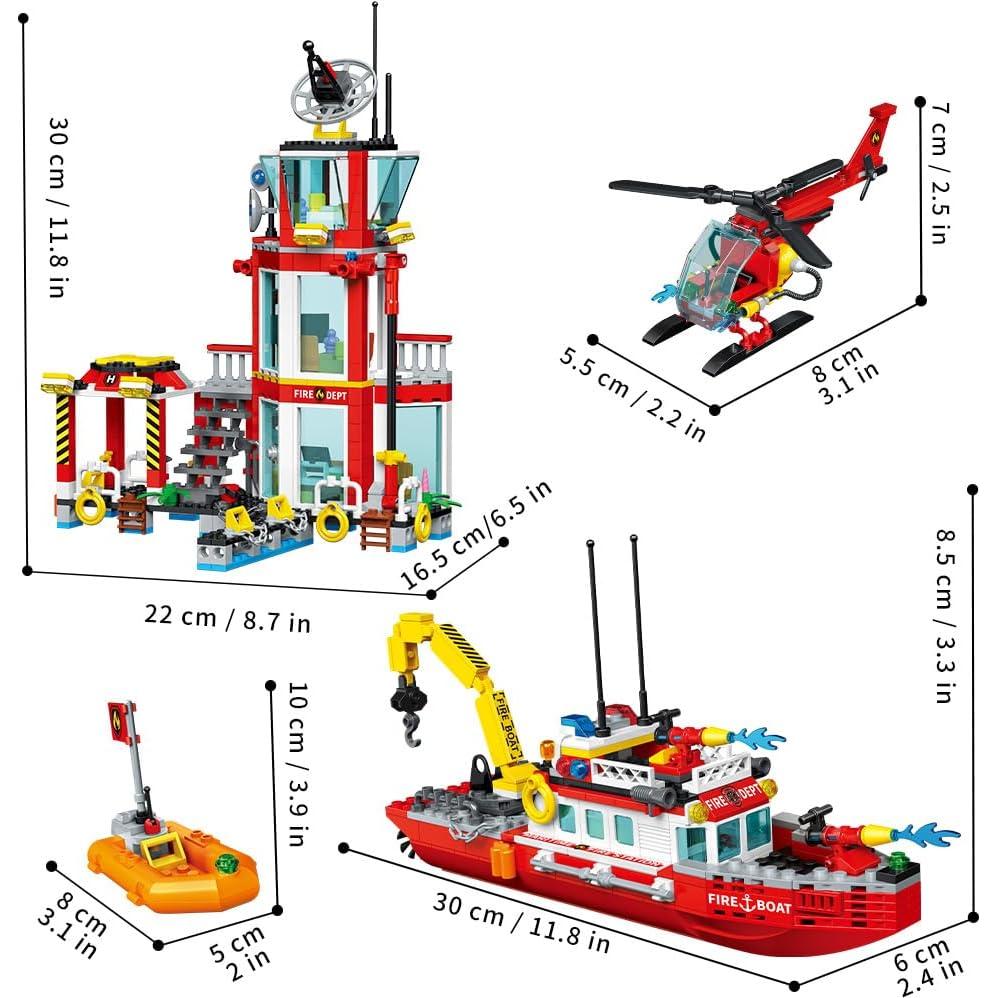 Conjunto Estación de Bomberos Jieyang 740 Piezas Juguete STEM