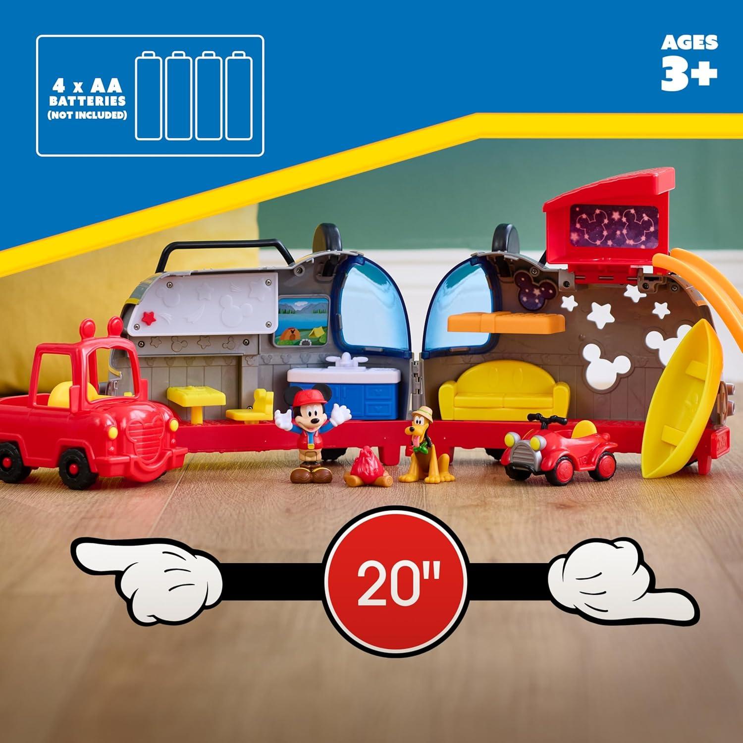 Mickey Mouse Disney Junior Happy Camper Lights and Sounds Playset, 10-Pieces, Kids Toys for Ages 3 Up by Just Play