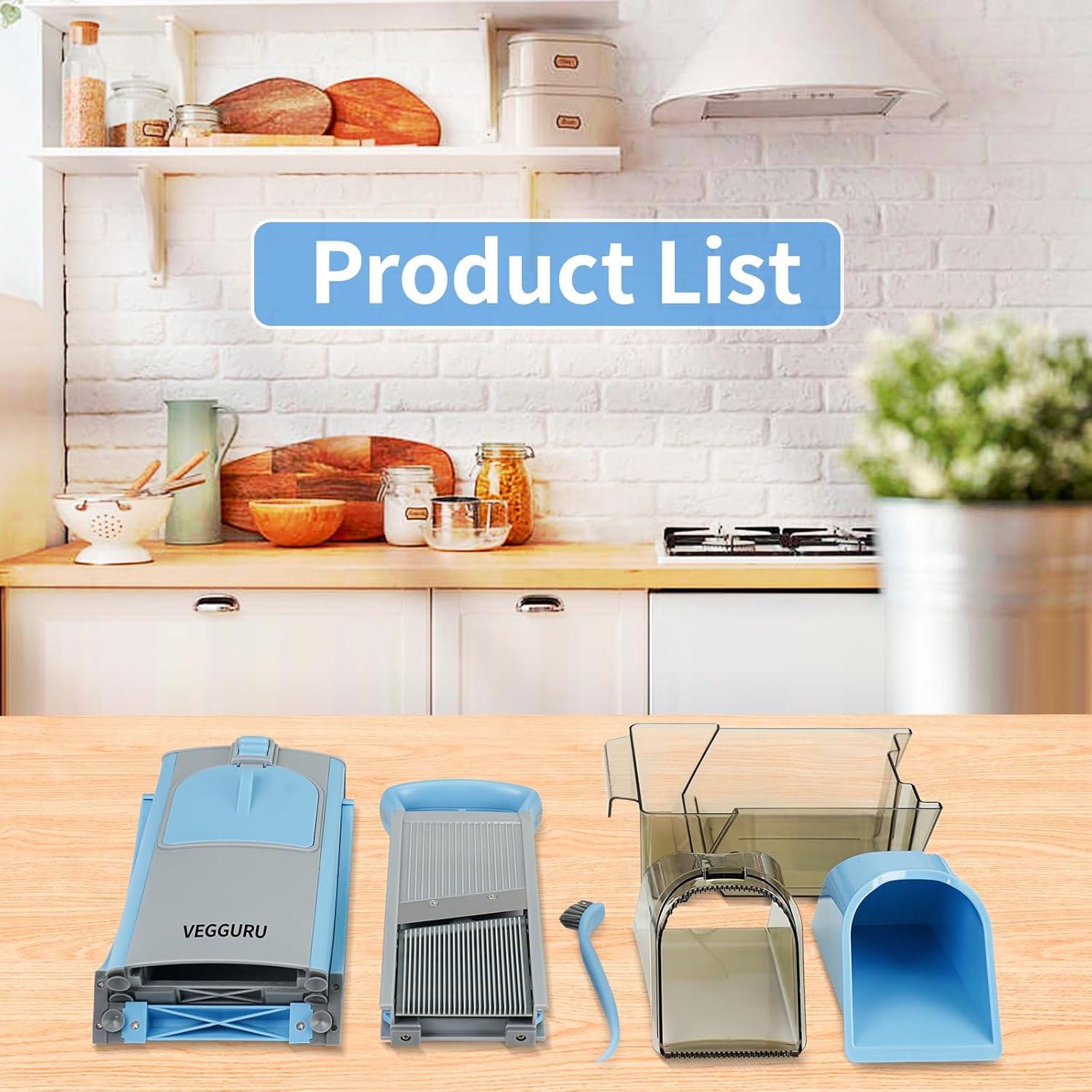 Cortador de Verduras VEGGURU Mandolina Ajustable 2023