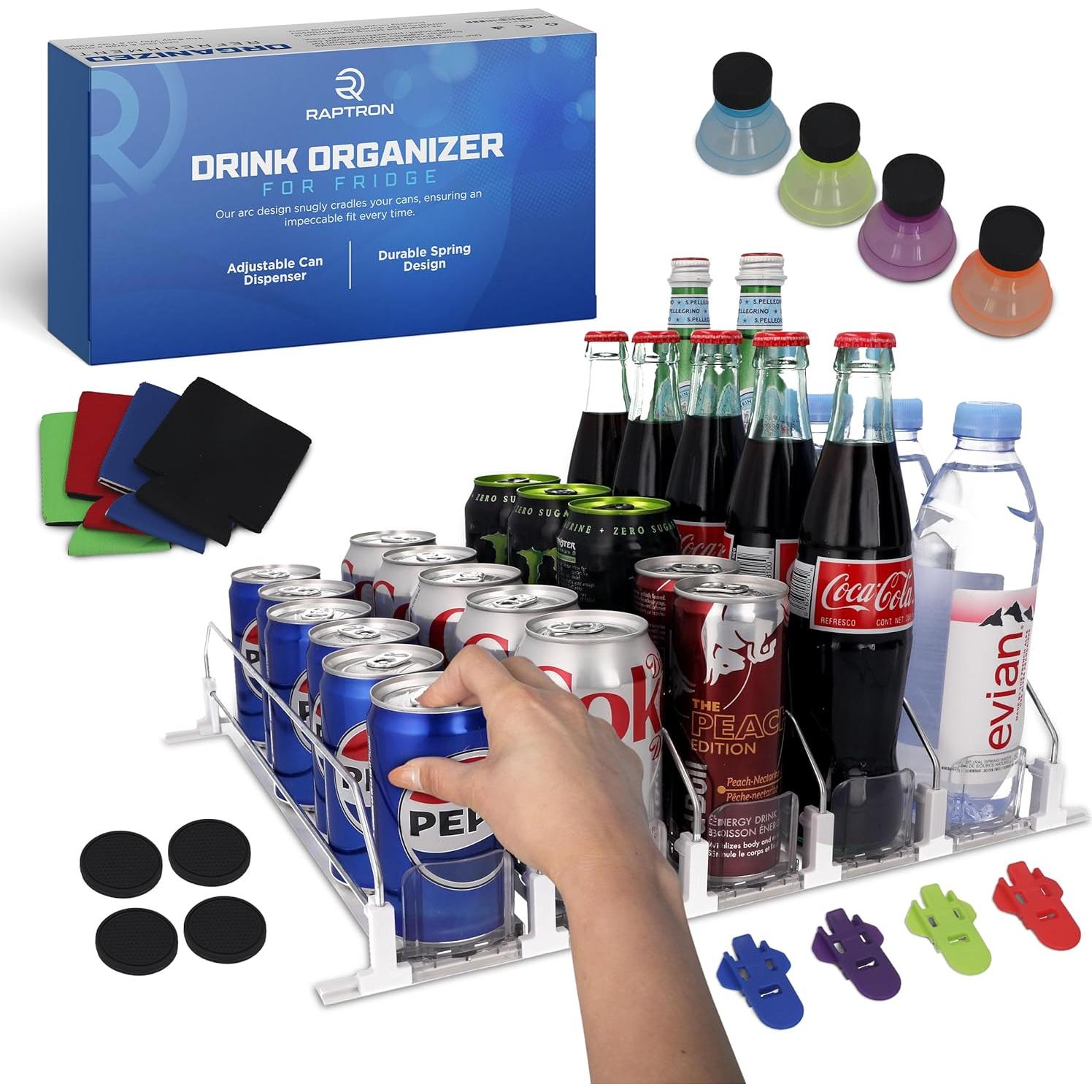 Organizador de Bebidas Raptron 25 Latas Ajustable para Nevera