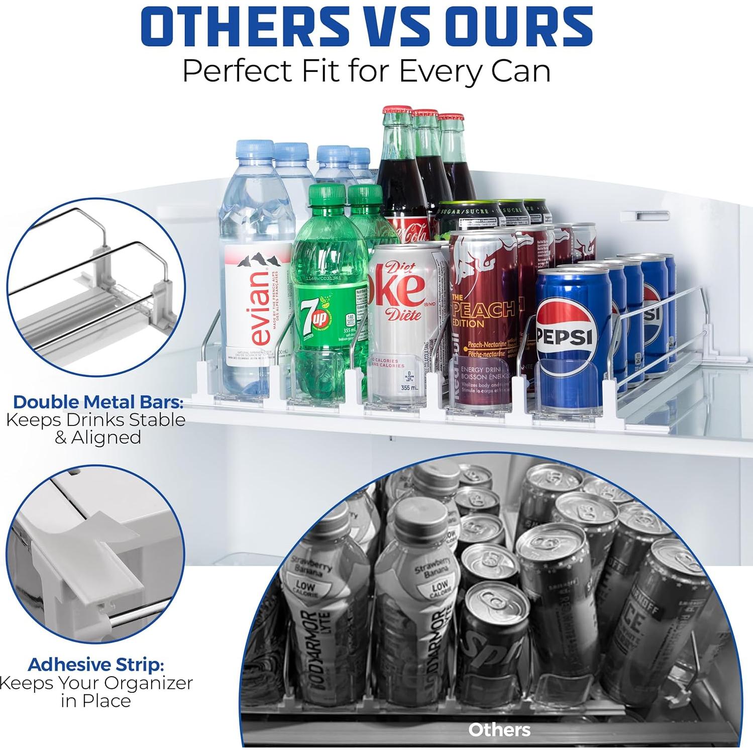 Organizador de Bebidas Raptron 25 Latas Ajustable para Nevera