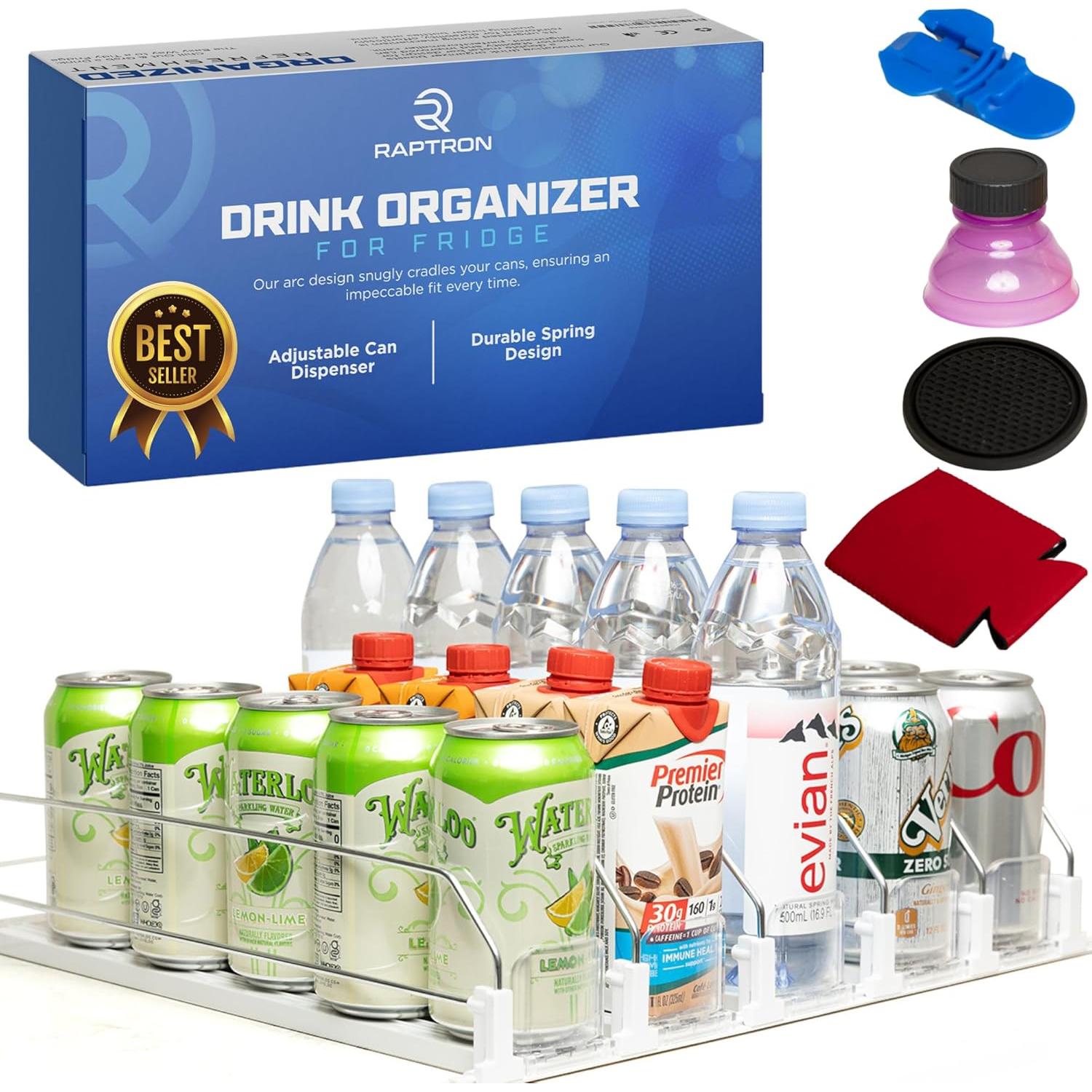 Organizador de Bebidas Raptron 25 Latas Ajustable para Nevera