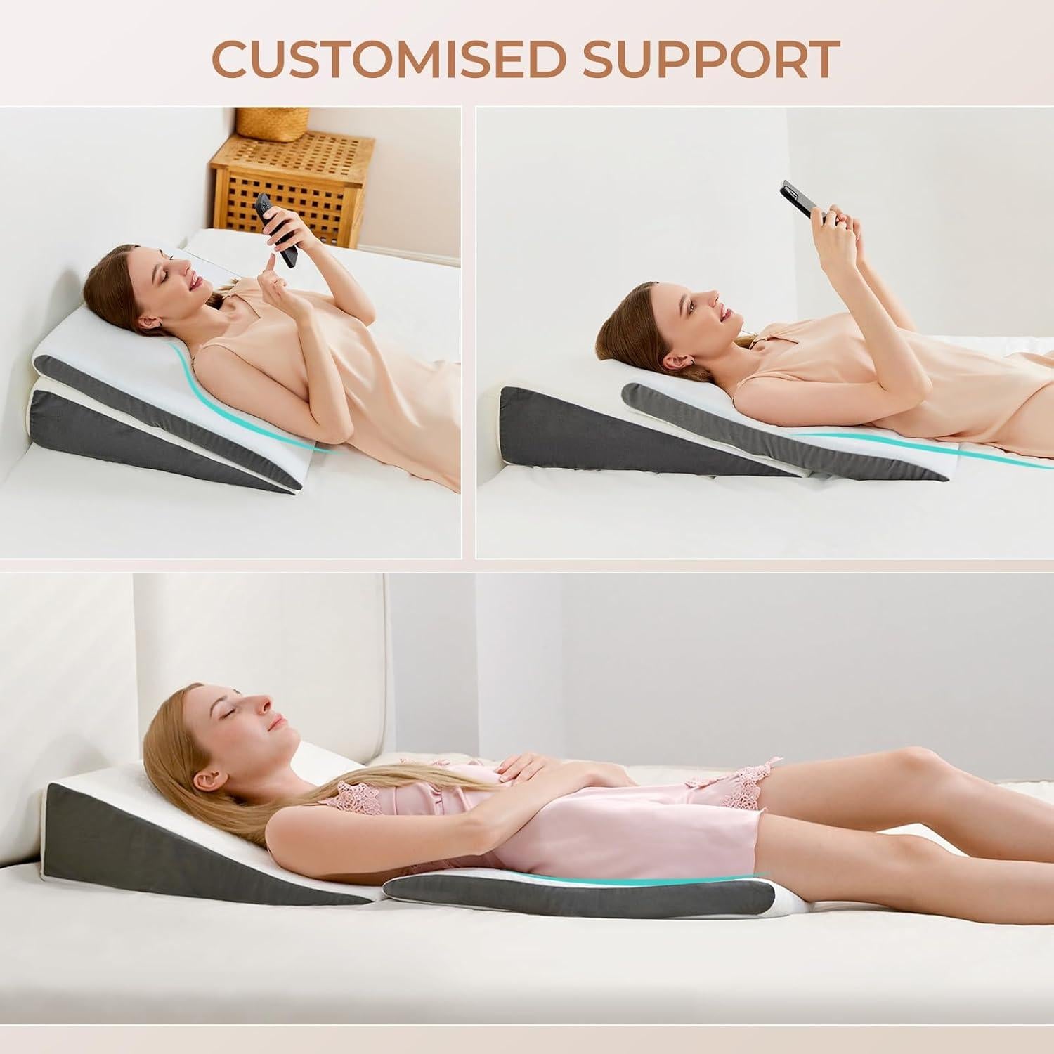 Almohada en Cuña Vekkia 2 Piezas Ajustable Espuma Memoria