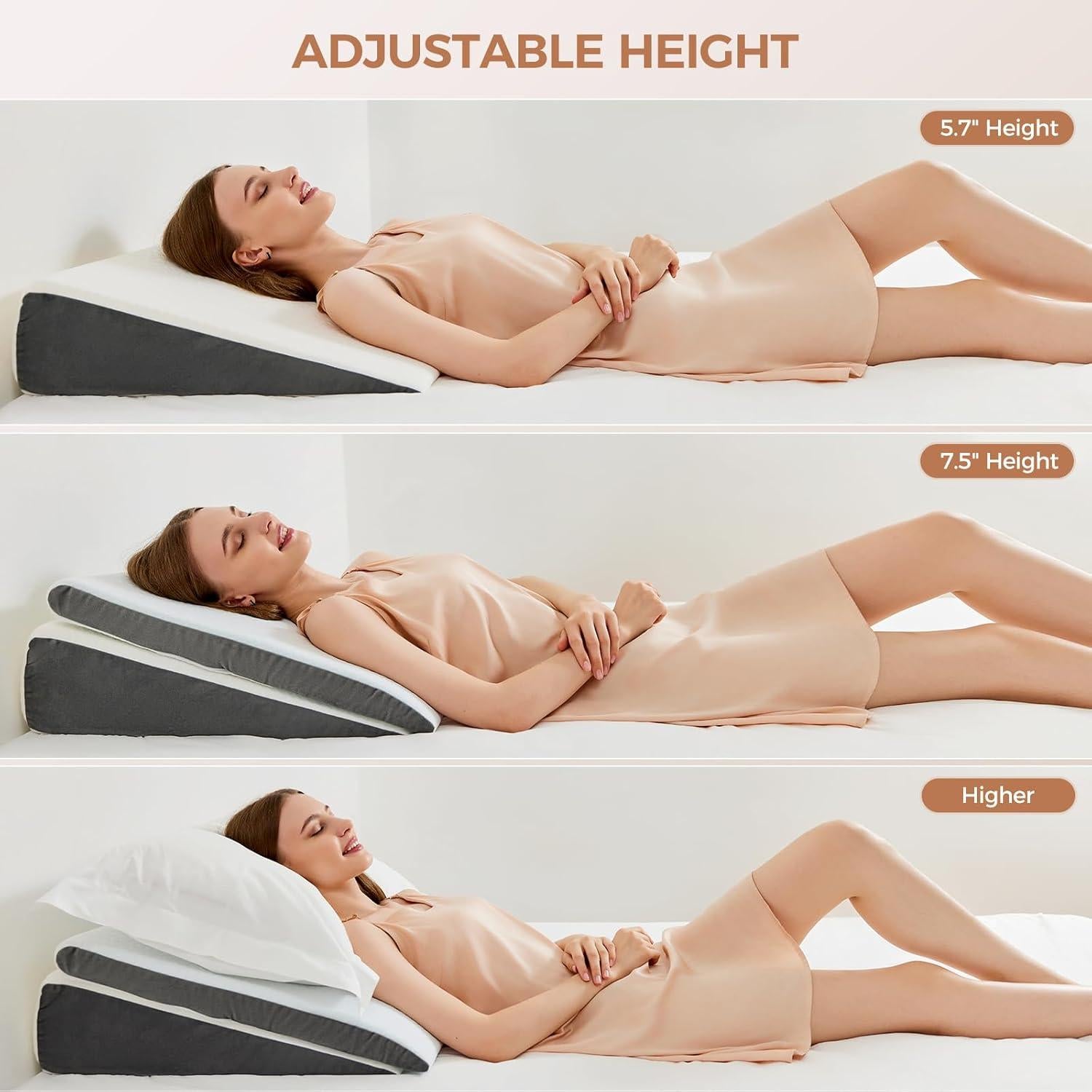 Almohada en Cuña Vekkia 2 Piezas Ajustable Espuma Memoria