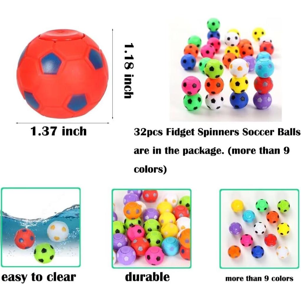 32pcs Mini Spinners Antiestrés Pelota de Fútbol Lotofwow