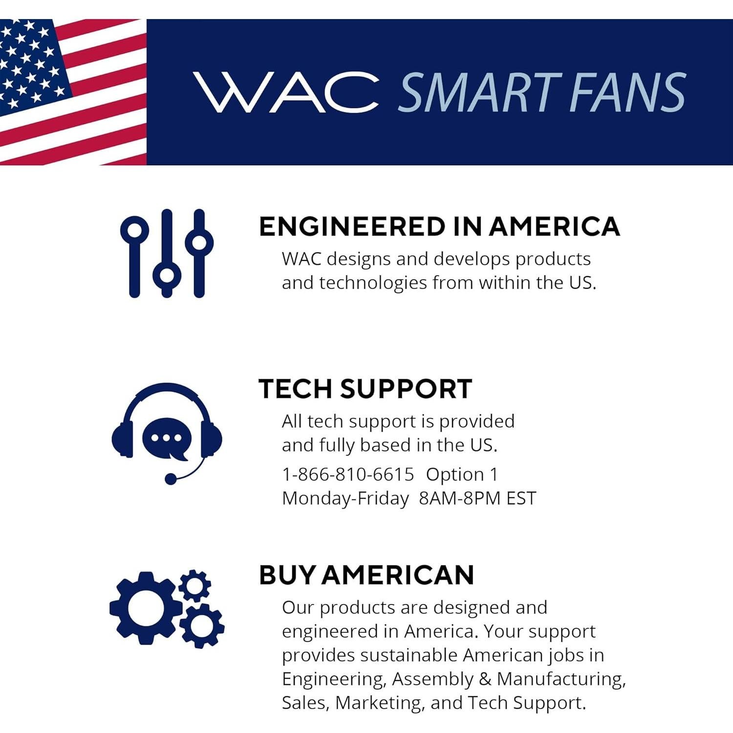 Ventilador de Techo WAC Odyssey 132cm Inteligente LED Control Remoto