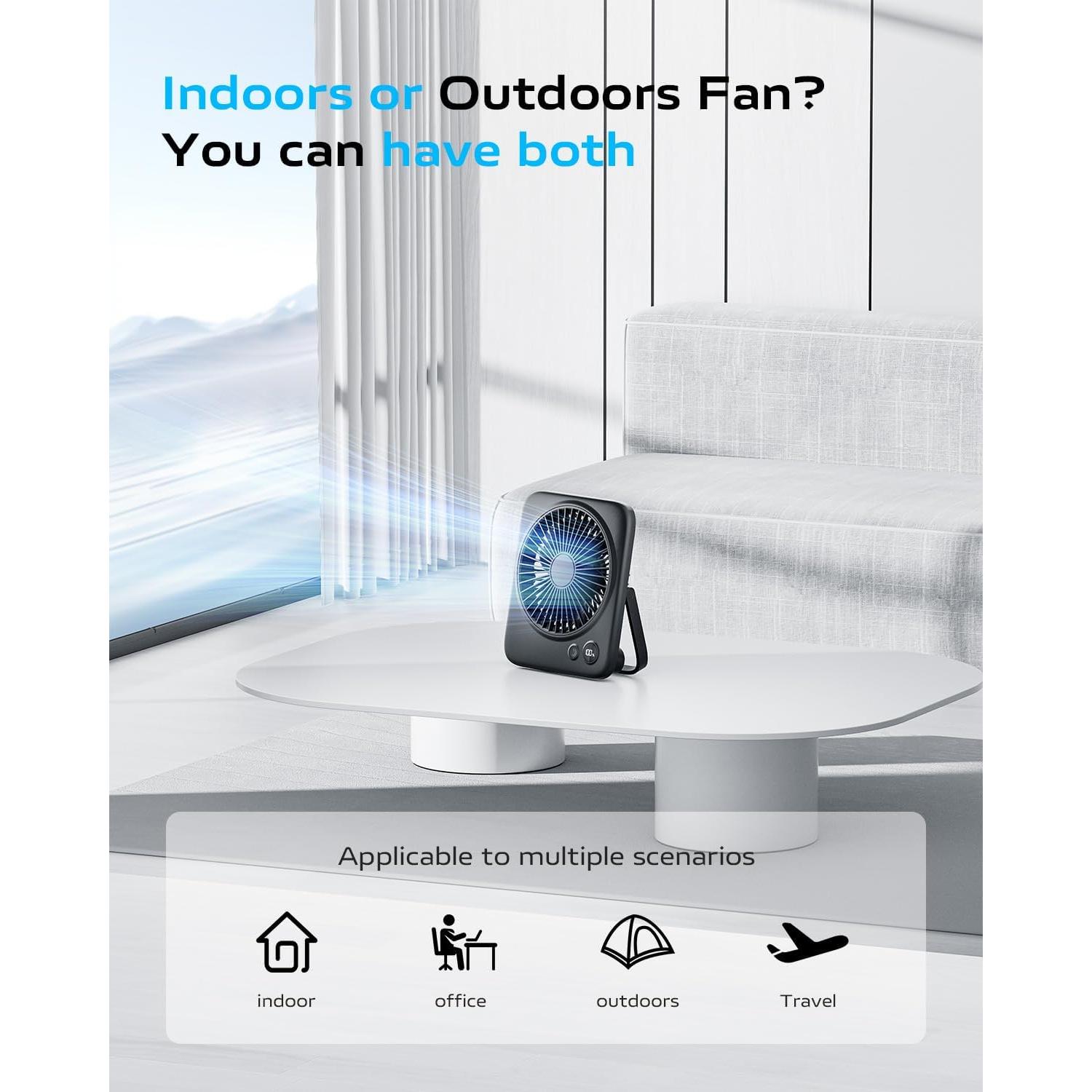 Ventilador de Escritorio Otlonpe S-F16A 16.5 cm Recargable USB