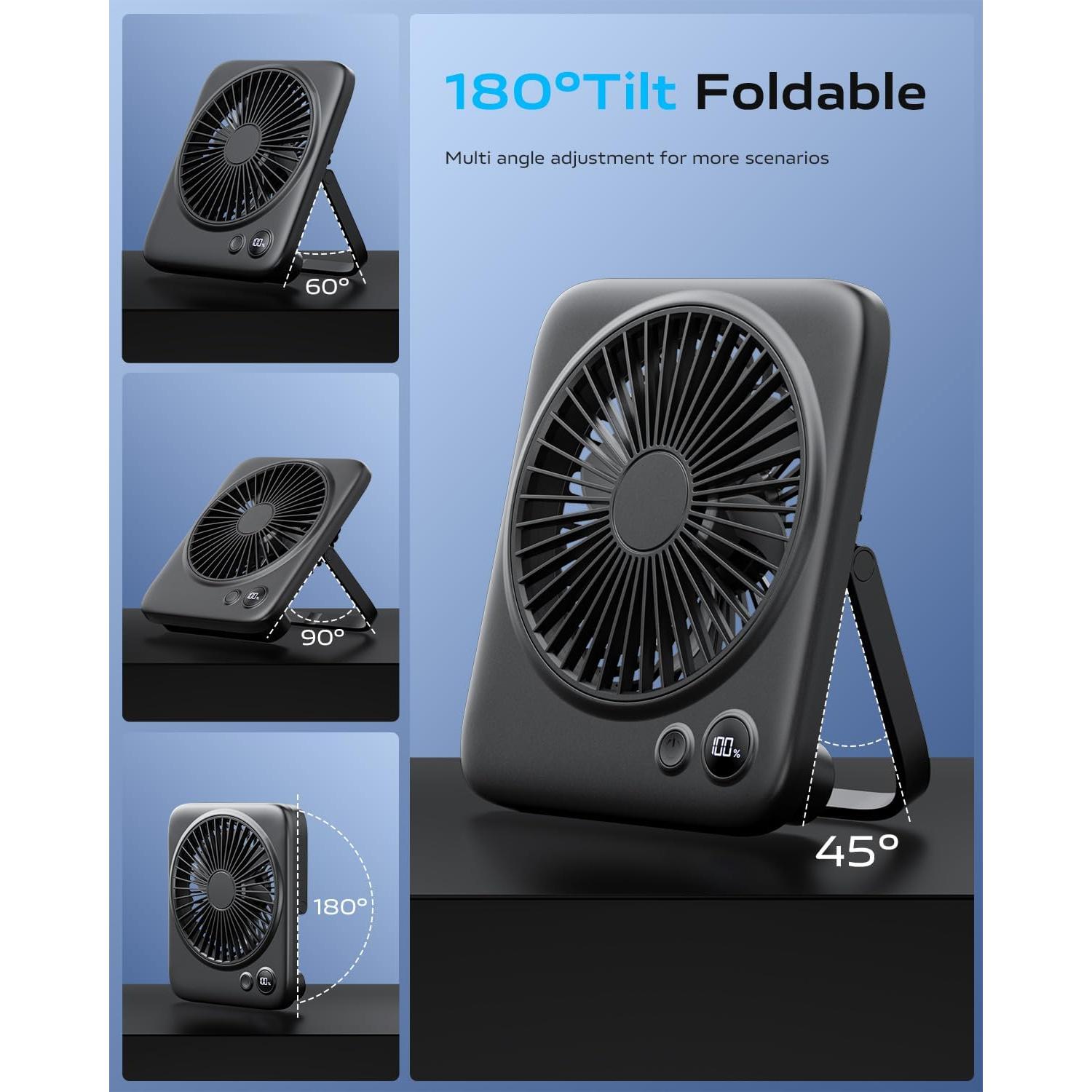 Ventilador de Escritorio Otlonpe S-F16A 16.5 cm Recargable USB