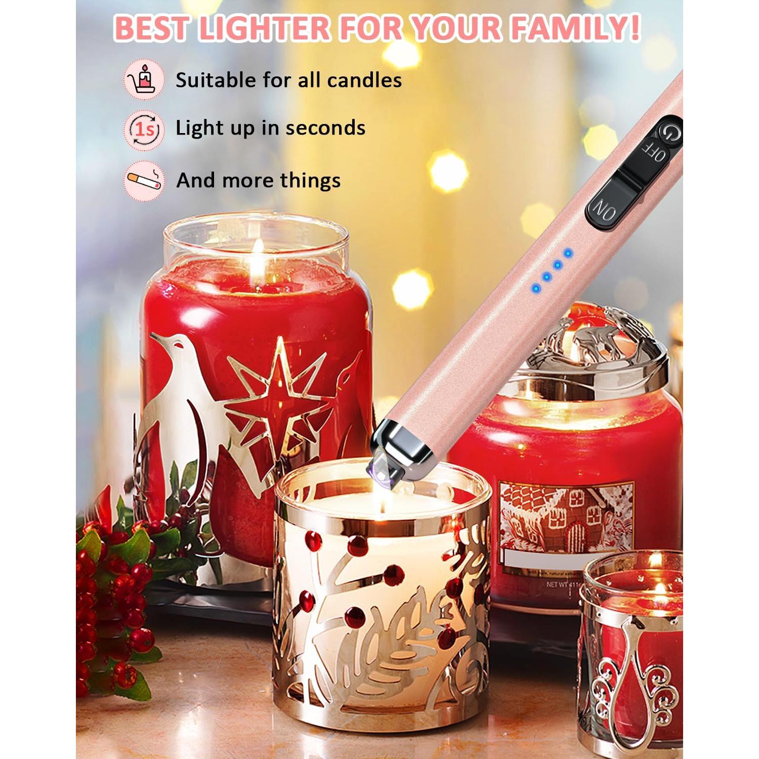 Encendedor Eléctrico Recargable TRONIC MASTER Doble Arco Plasma Oro Rosa