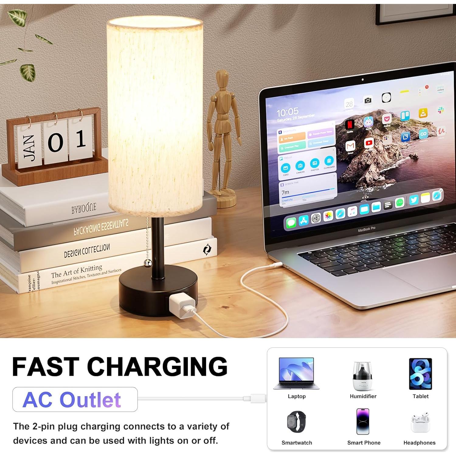 Lámpara de Mesa Fenmzee con 3 Temperaturas y Enchufe AC