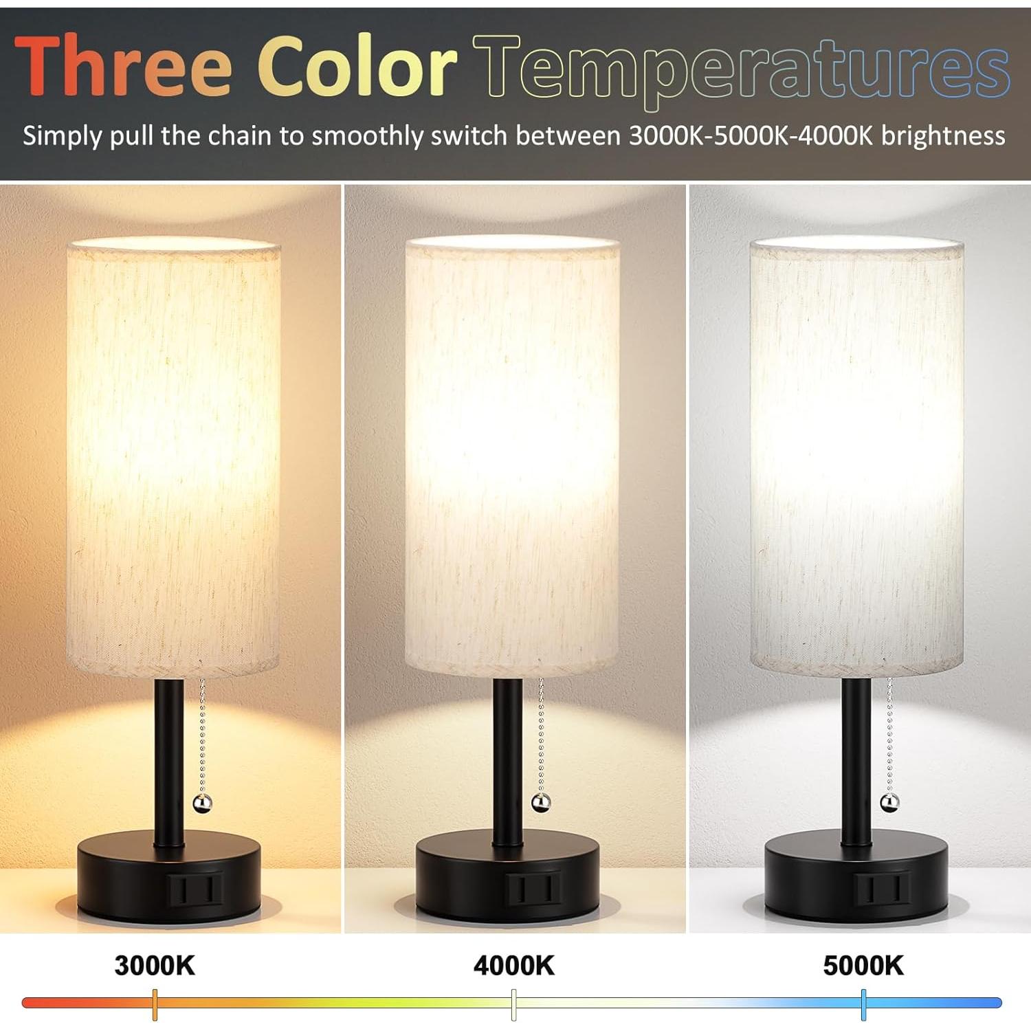 Lámpara de Mesa Fenmzee con 3 Temperaturas y Enchufe AC
