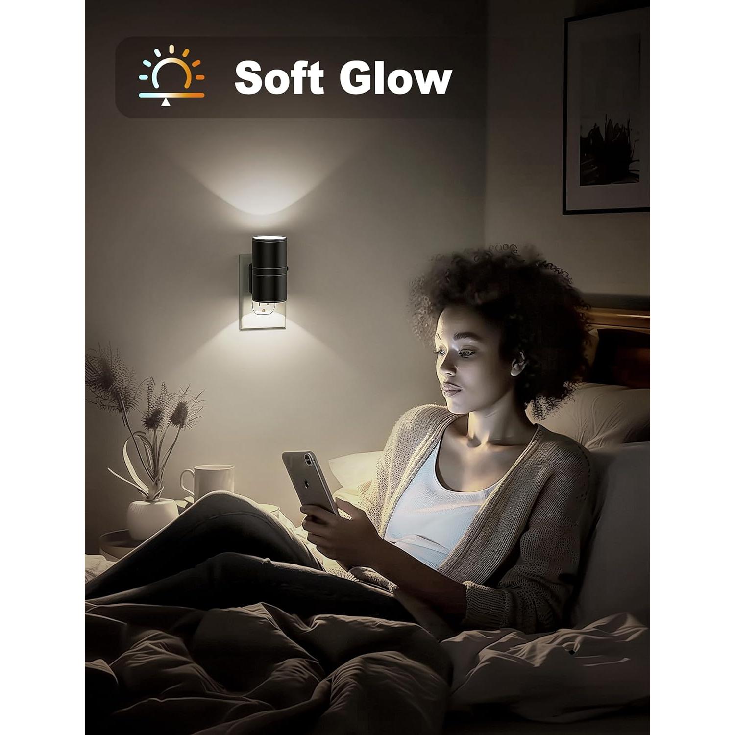 Luces Nocturnas Enchufadas JandCase 2 Paquete Regulables 0-100LM