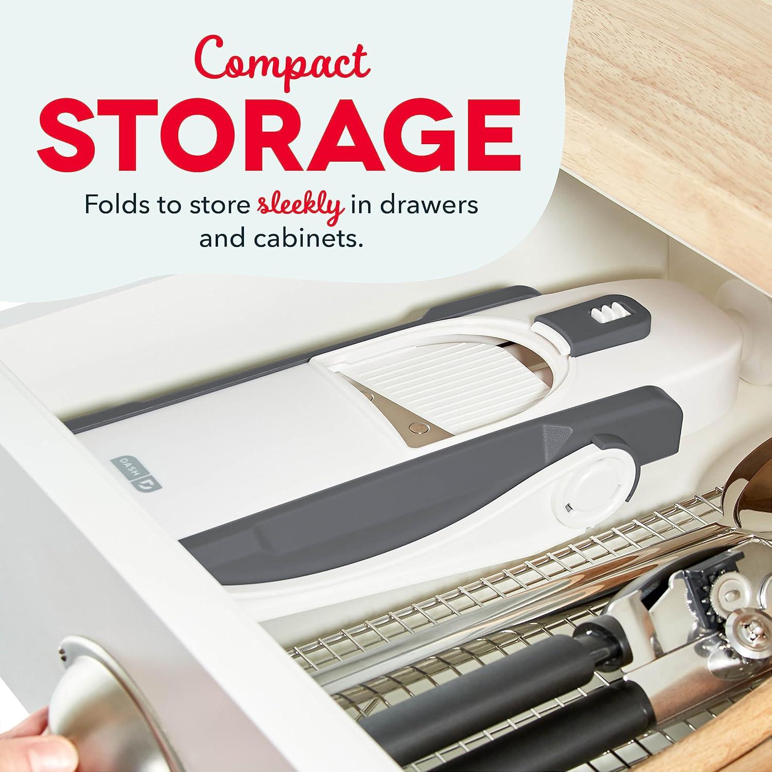 Mandolina DASH Safe Slice Gris - Cortes Seguros y Versátiles