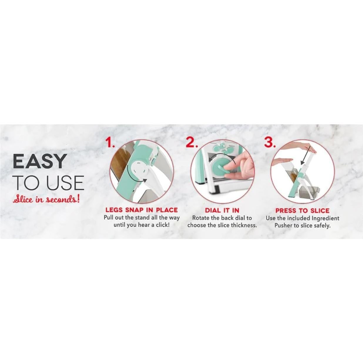 Mandolina DASH Safe Slice Gris - Cortes Seguros y Versátiles