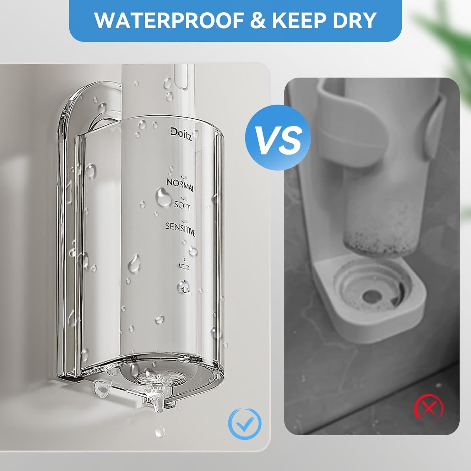 Soporte de Cepillos de Dientes Eléctricos MOPMS 2 Piezas Transparente